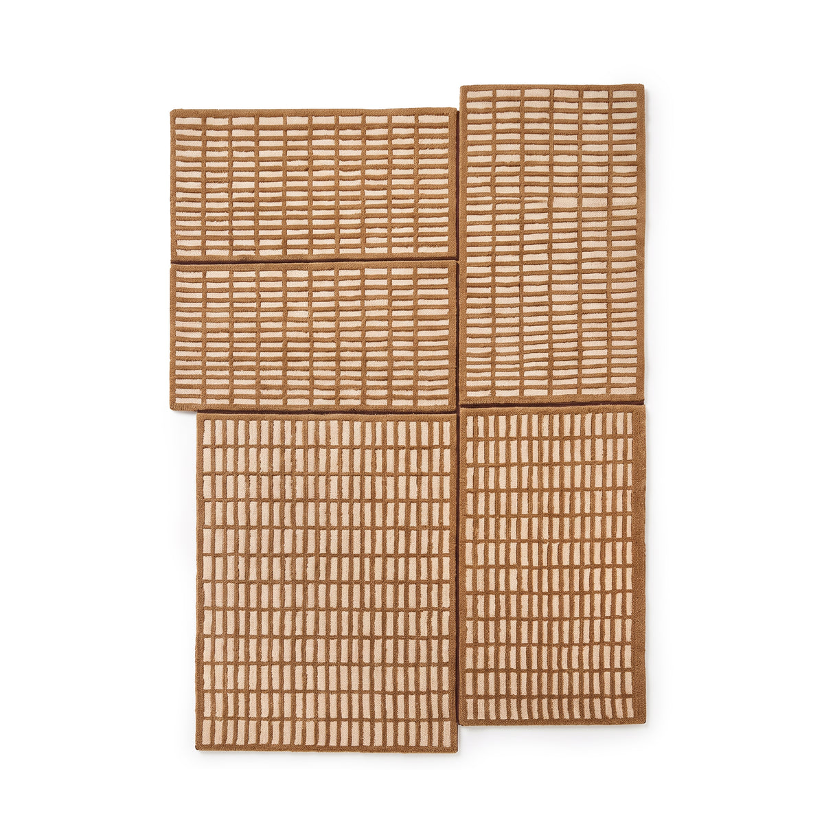 Shorin Rug with a Geometric Grid, Japandi Style – front view | Pillovely