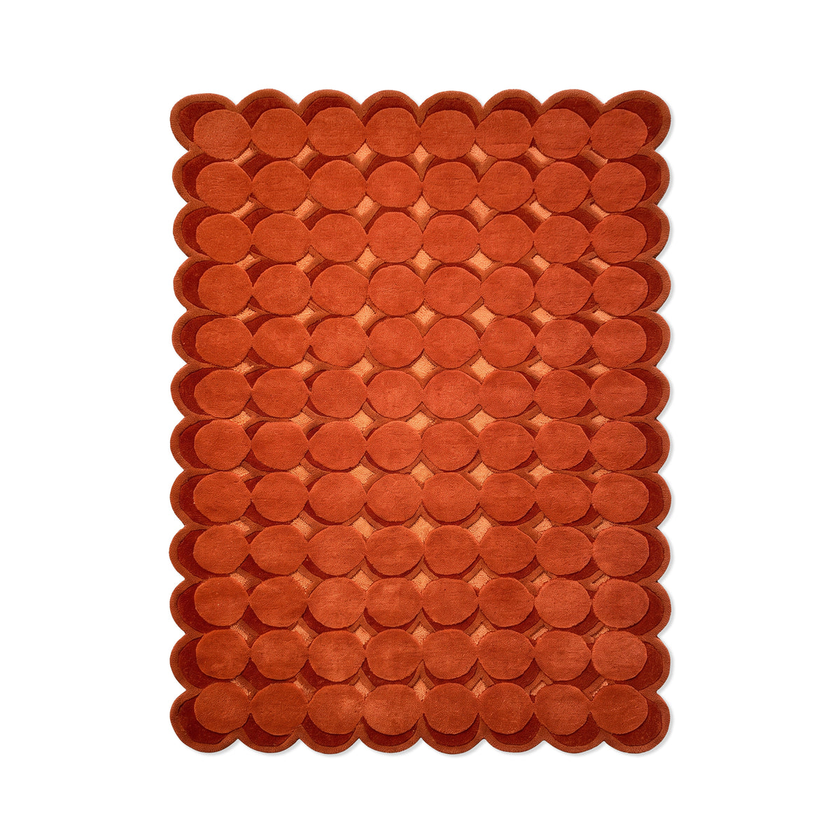 Pelli Rug with a Geometric Three-dimensional Pattern, Glamour Style – front view | Pillovely