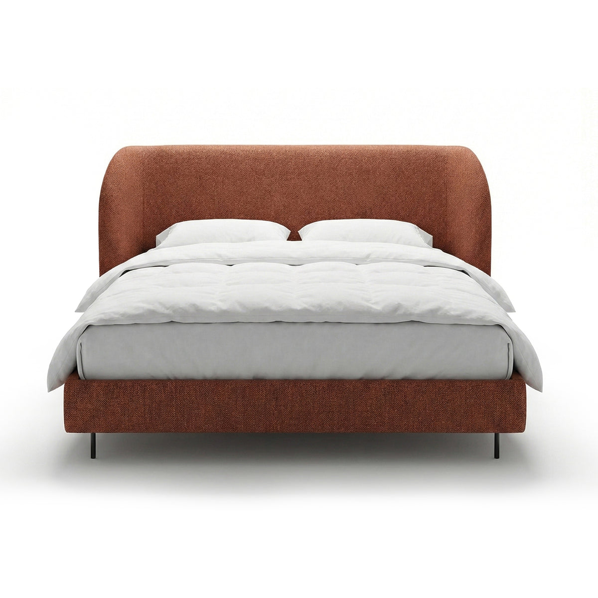 Upholstered bed with a smooth headboard in a minimalist style | Dorida