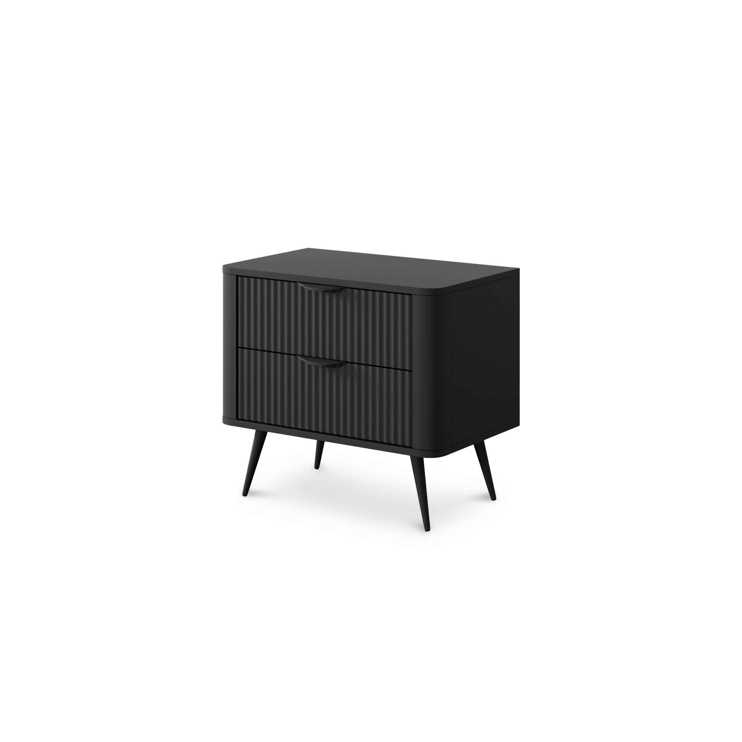 Szafka nocna z 2 szufladami 63x55 cm w stylu eleganckim | Laanti Czarny