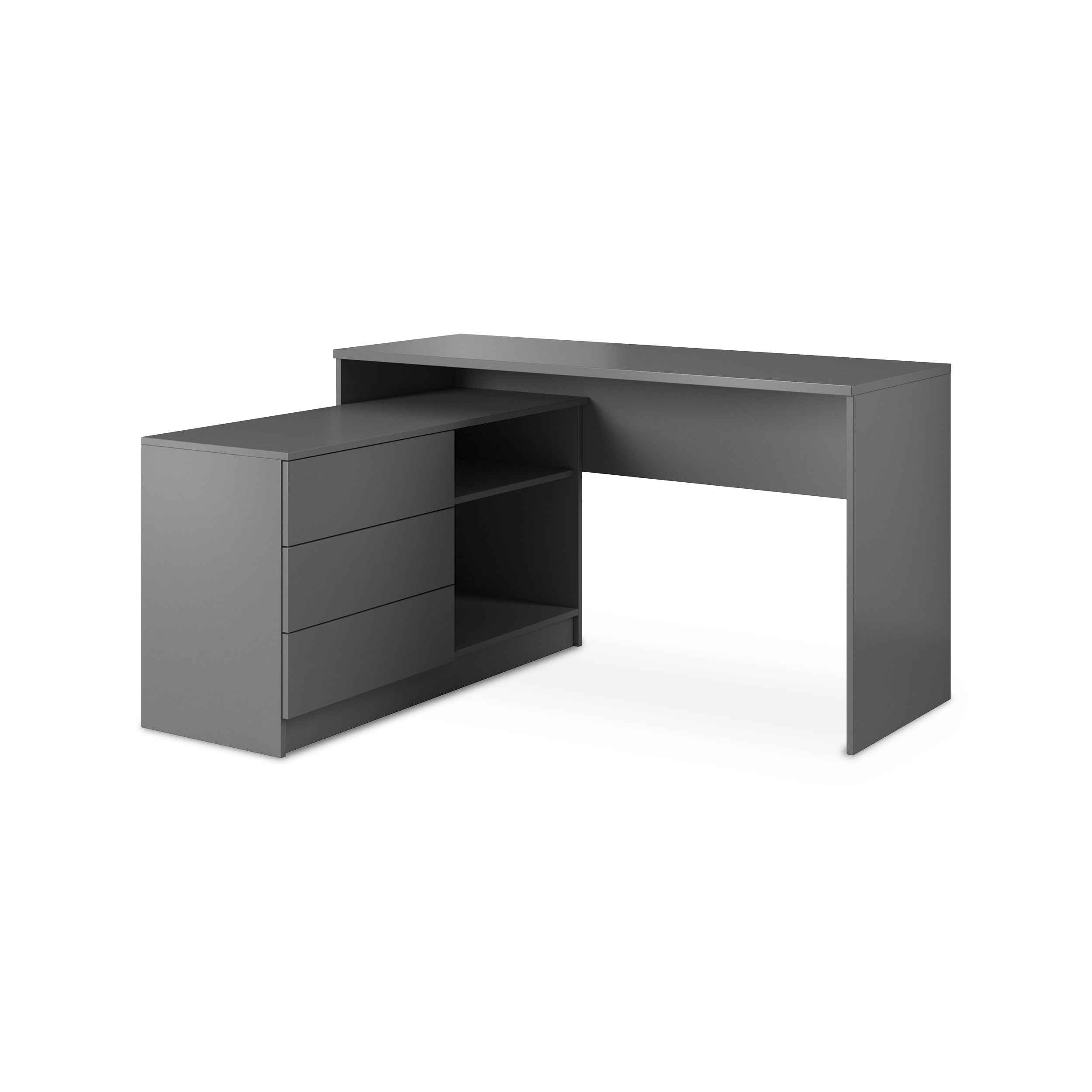 Biurko z 138x76 cm w stylu minimalistycznym | Teno Grafit