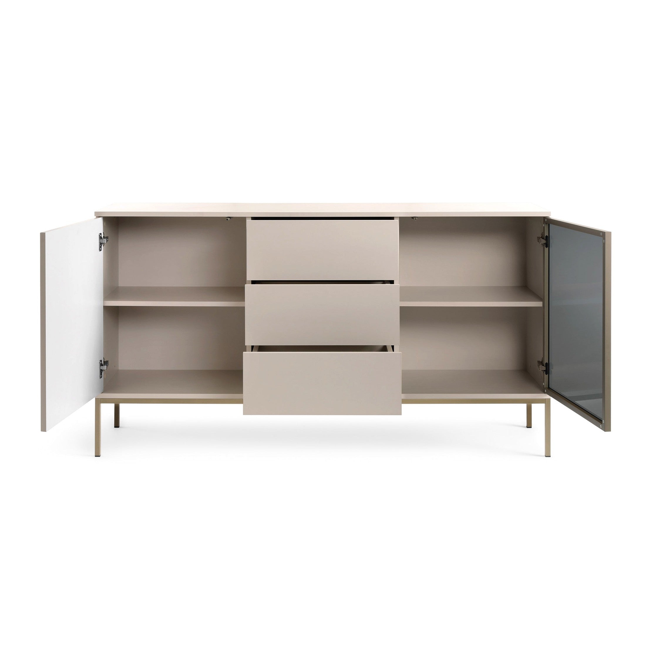 Komoda z szufladami i drzwiami 154x83 w stylu loft | Lampy