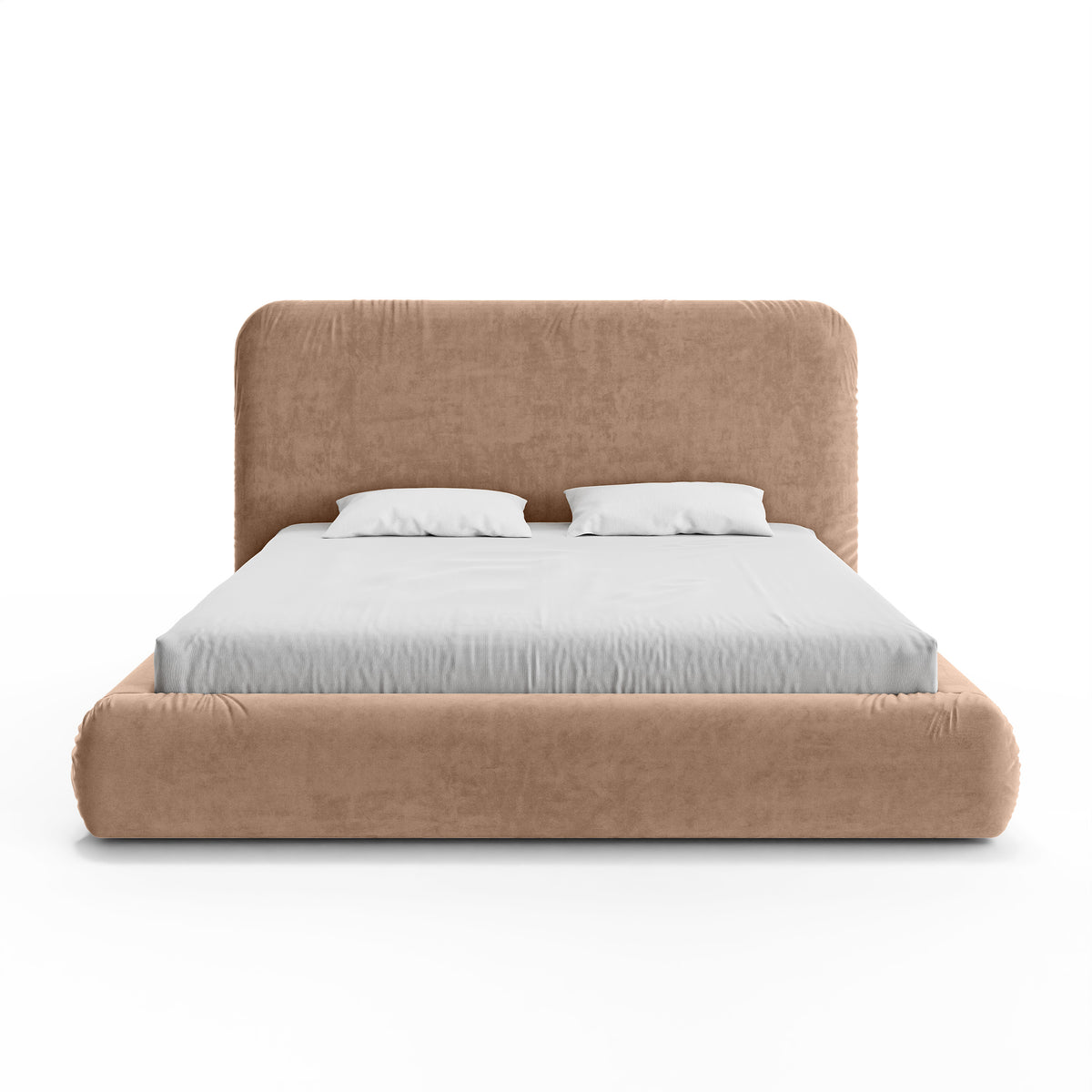 Upholstered bed with storage in a modern organic style | Paries