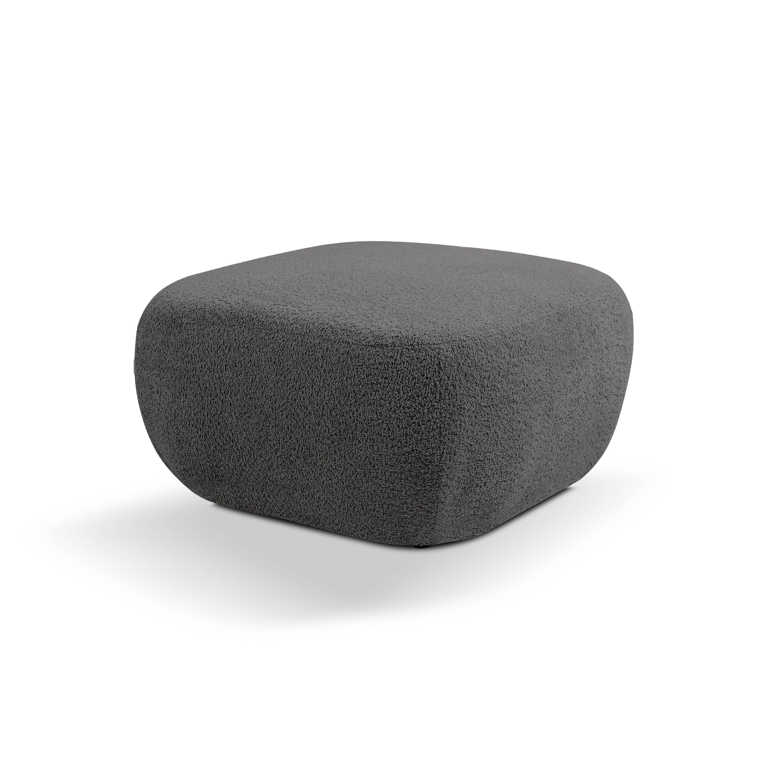 Pufa w stylu organic modern 75×39 cm, tkanina Abriamo | OLEMO Węgiel Szlachetny (ABRIAMO 08)