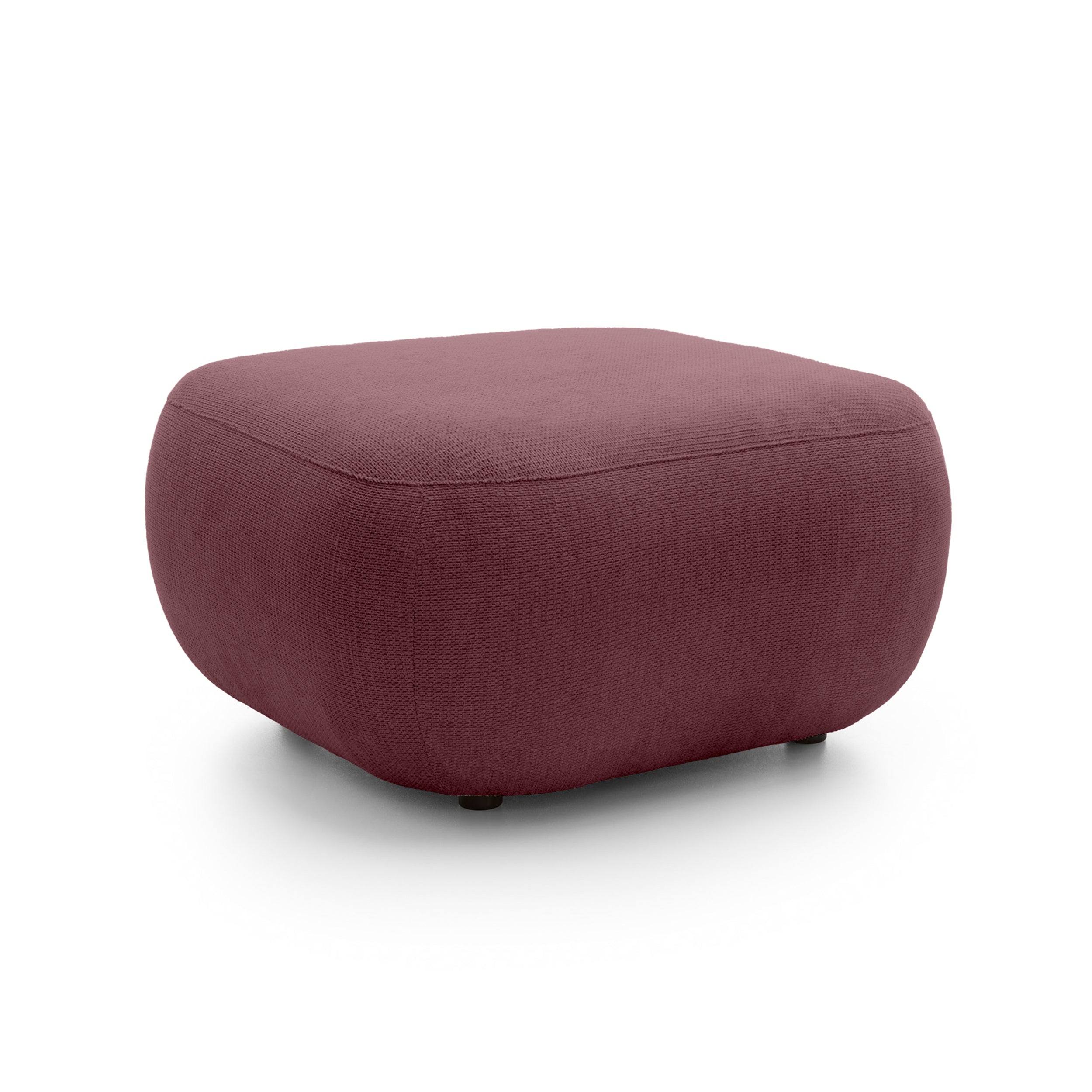 Pufa wypoczynkowa 75x39 cm z pianki PUR w stylu japandi, tkanina Aragon | OLEMO Bordowy Mat (ARAGON 69)