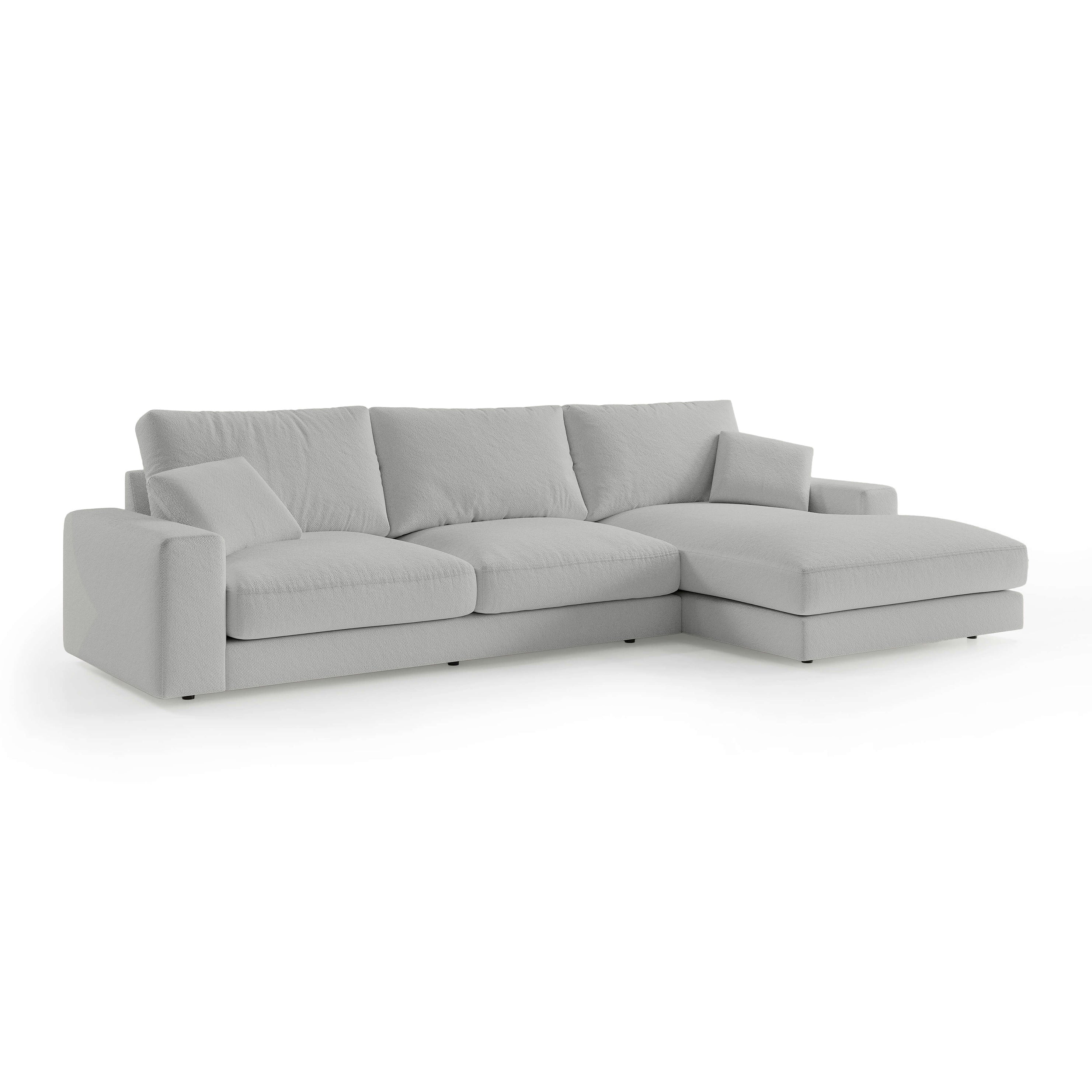 Narożnik 4–5 osobowy Premium w stylu minimalistycznym | Harvesty Prawostronna Chłodny Taupe (ARAGON 80)