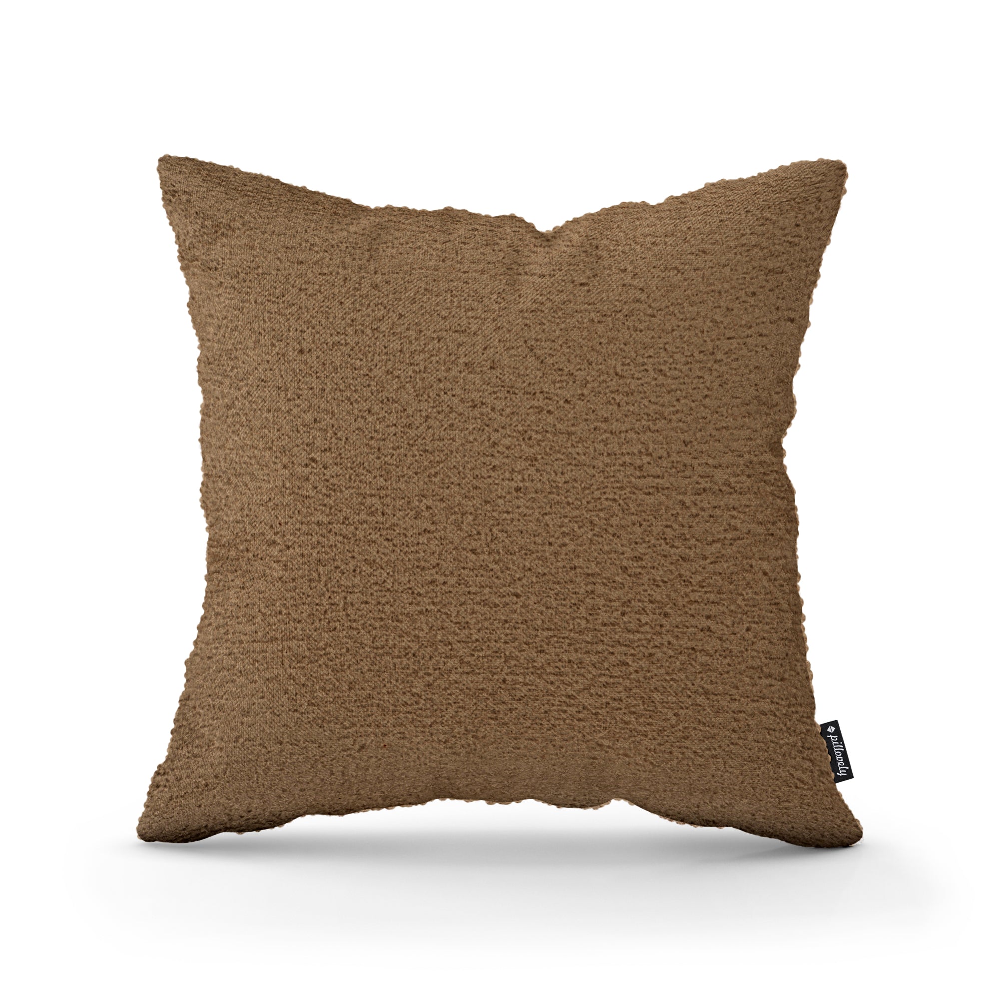 Poduszka dekoracyjna 45×45 cm w stylu scandi i japandi, tkanina Coral | Baranek Orzechowa Terra (CORAL 40)