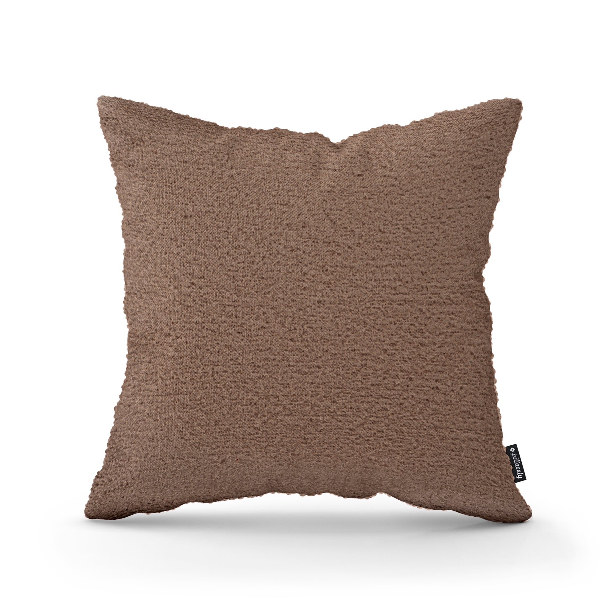 Poduszka dekoracyjna 45×45 cm w stylu scandi i japandi, tkanina Coral | Baranek Brązowy Mat (CORAL 45)