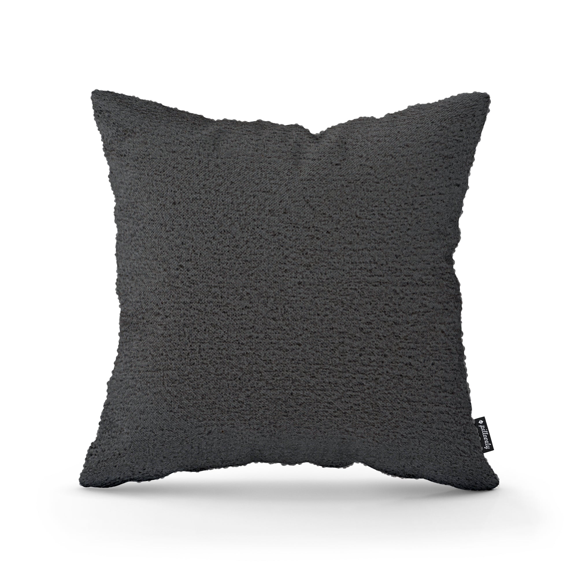 Poduszka dekoracyjna 45×45 cm w stylu scandi i japandi, tkanina Coral | Baranek Grafitowy Cień (CORAL 80)