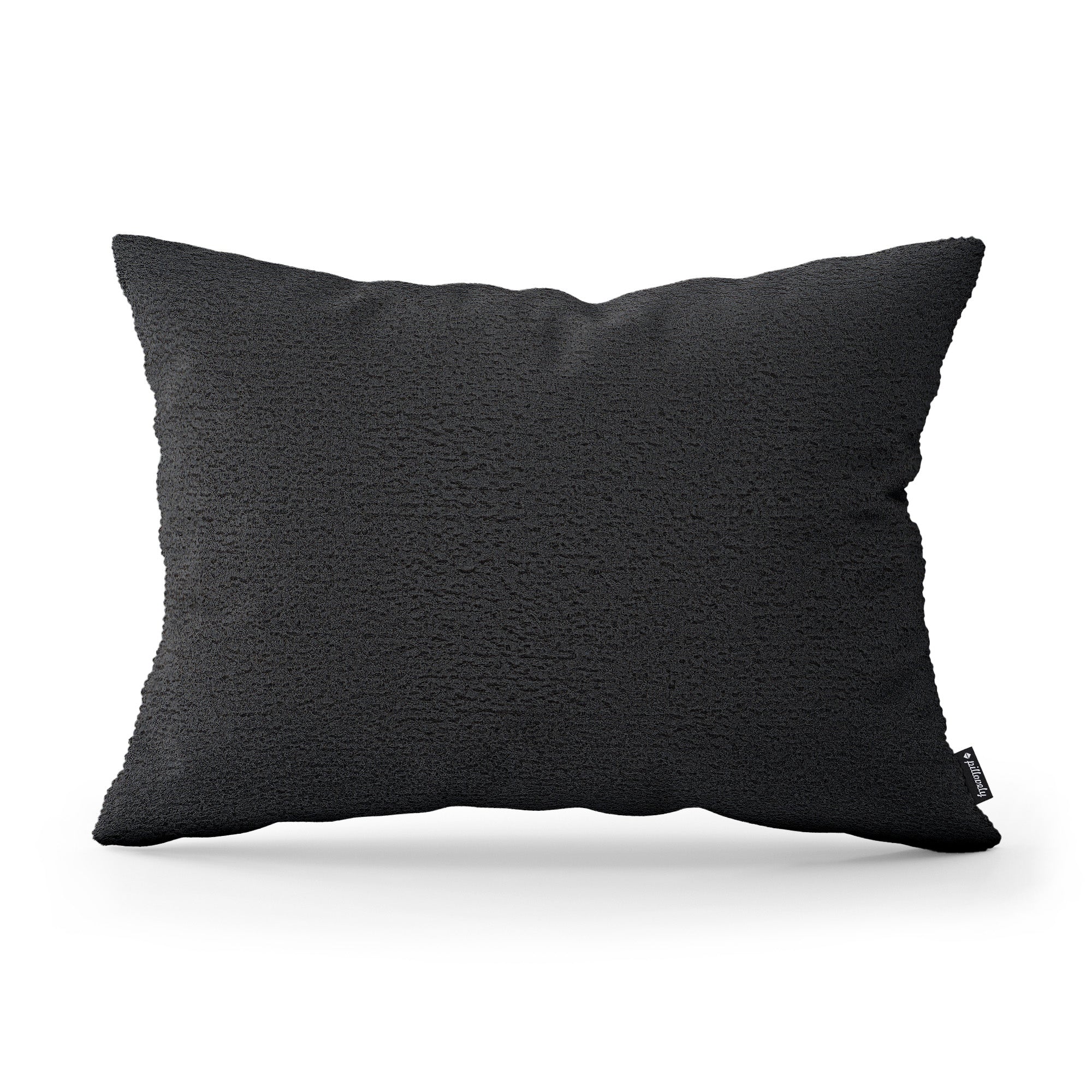 Poduszka dekoracyjna 40×55 cm w stylu hygge i scandi, tkanina Coral | Baranek Grafitowy Cień (CORAL 80)