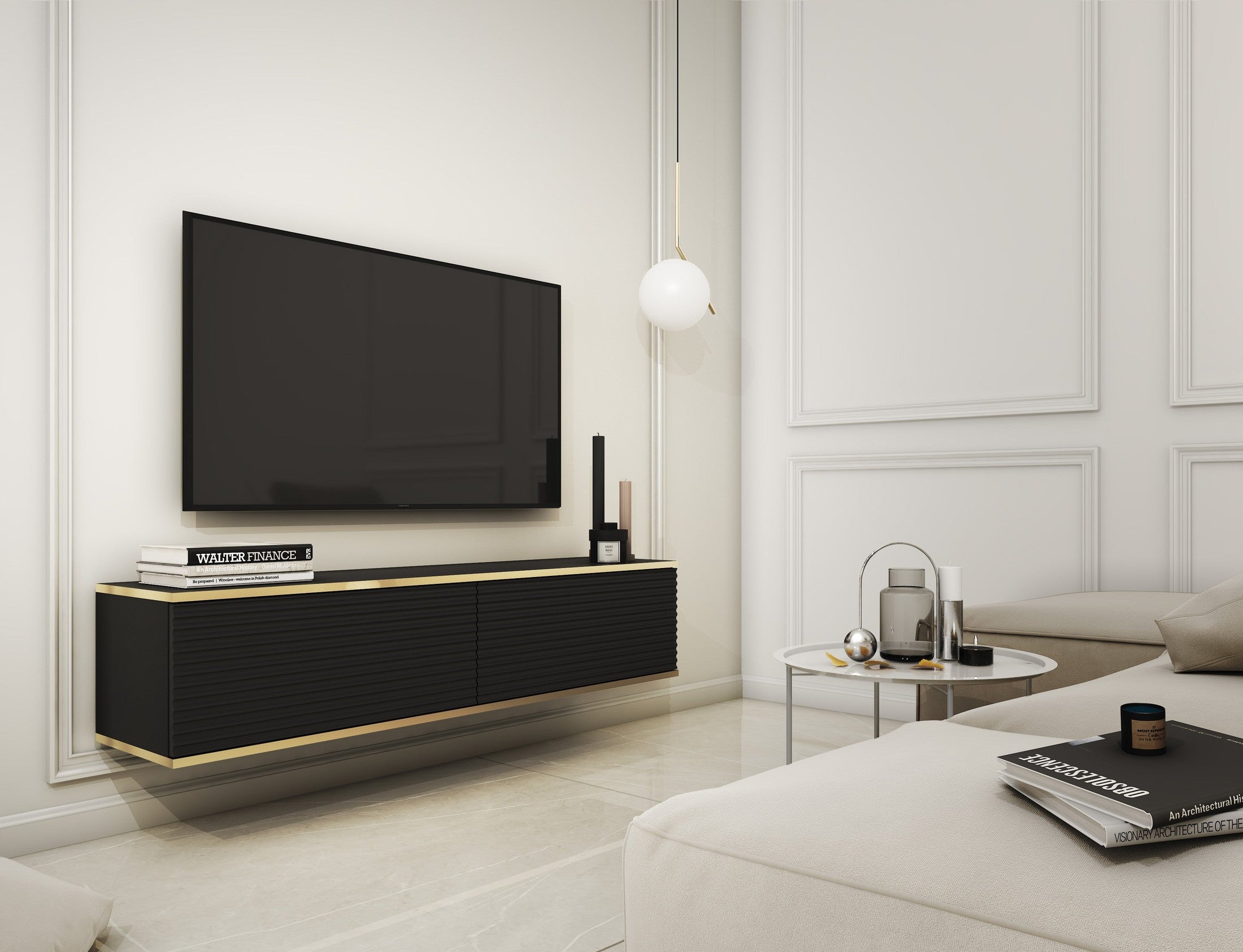 Szafka RTV 135x30 w stylu nowoczesnym | Meva