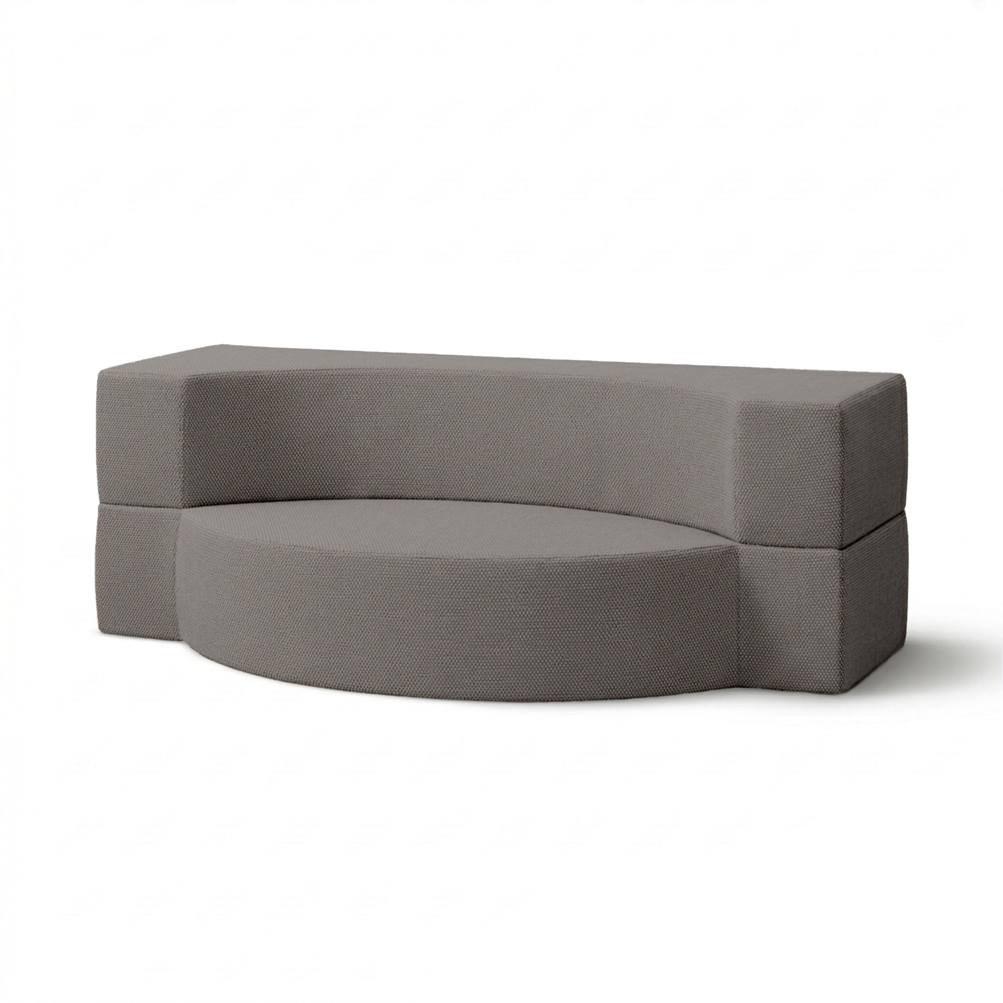 Sofa ogrodowa piankowa 200x100x70 cm w stylu japandi, tkanina outdoorowa Harris | Lunaria Grafitowy Pył (HARRIS 7525)