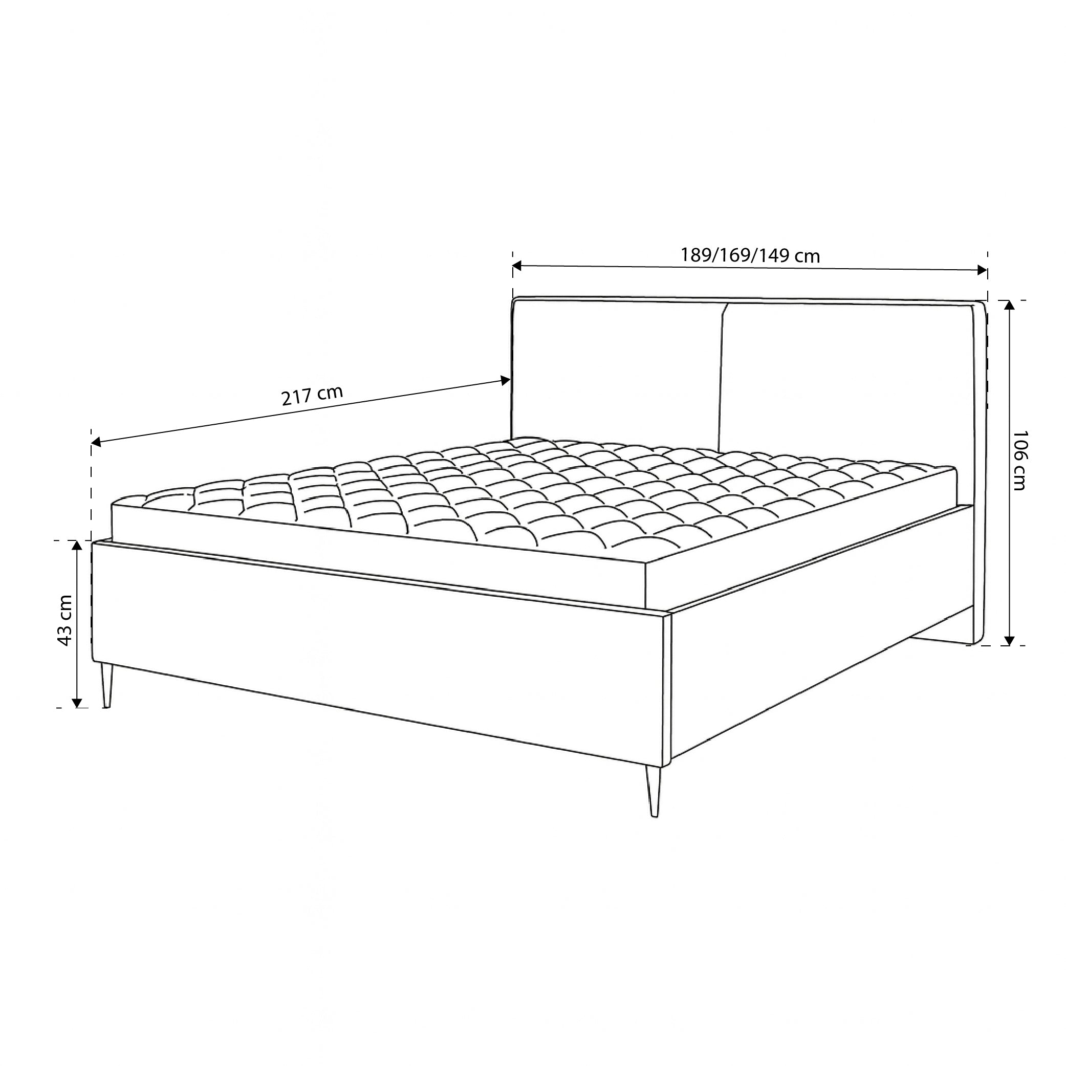 Upholstered bed with storage in minimalist style | Hatti