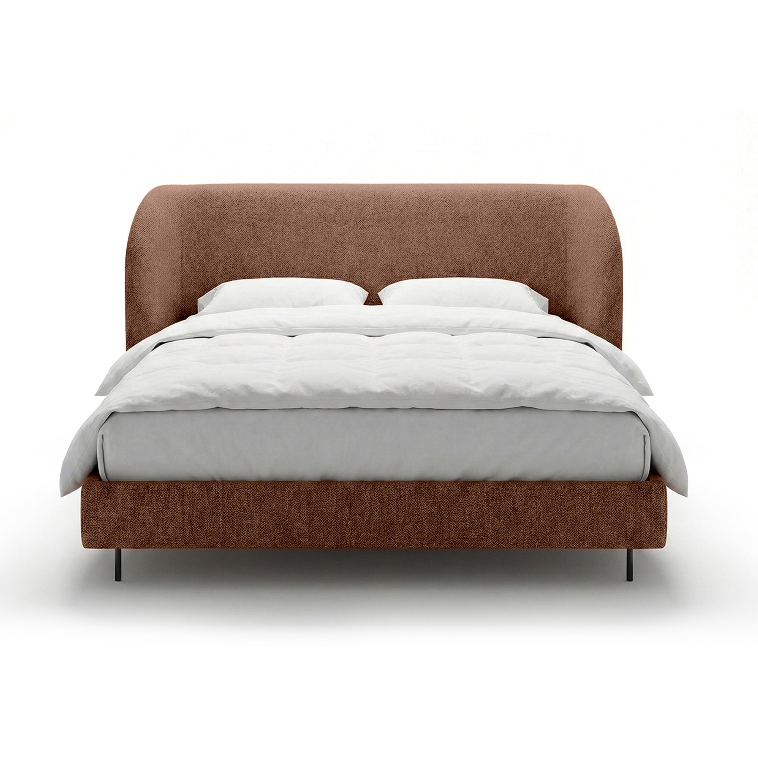 Upholstered bed with a smooth headboard in a minimalist style | Dorida