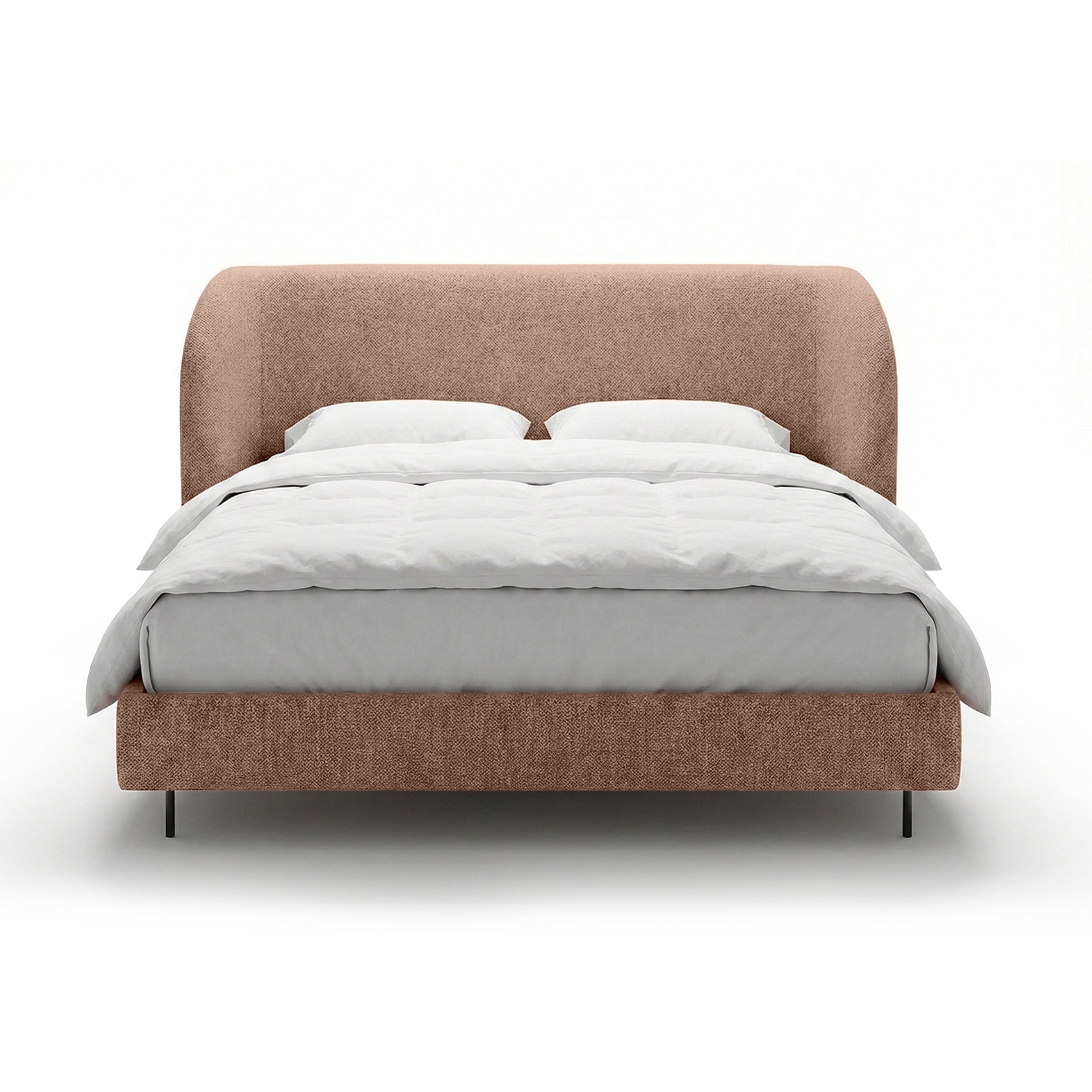 Upholstered bed with a smooth headboard in a minimalist style | Dorida