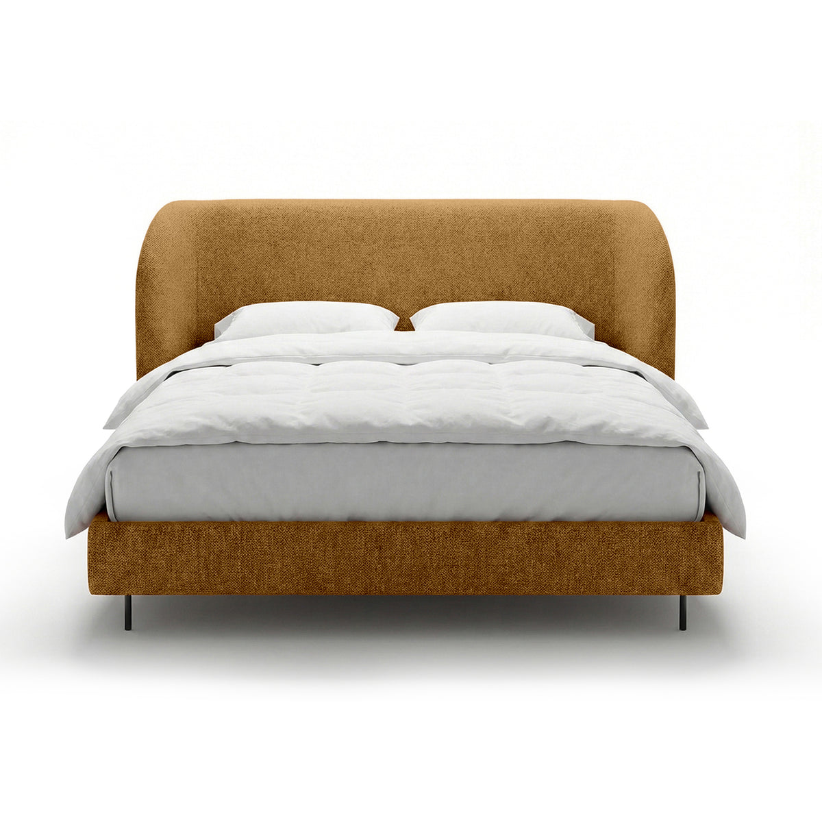 Upholstered bed with a smooth headboard in a minimalist style | Dorida