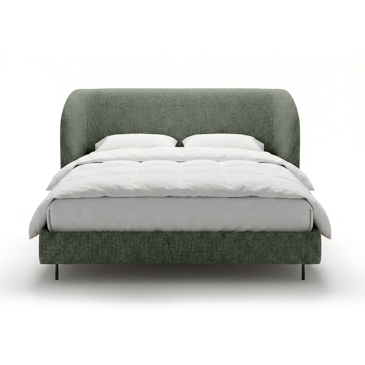 Upholstered bed with a smooth headboard in a minimalist style | Dorida