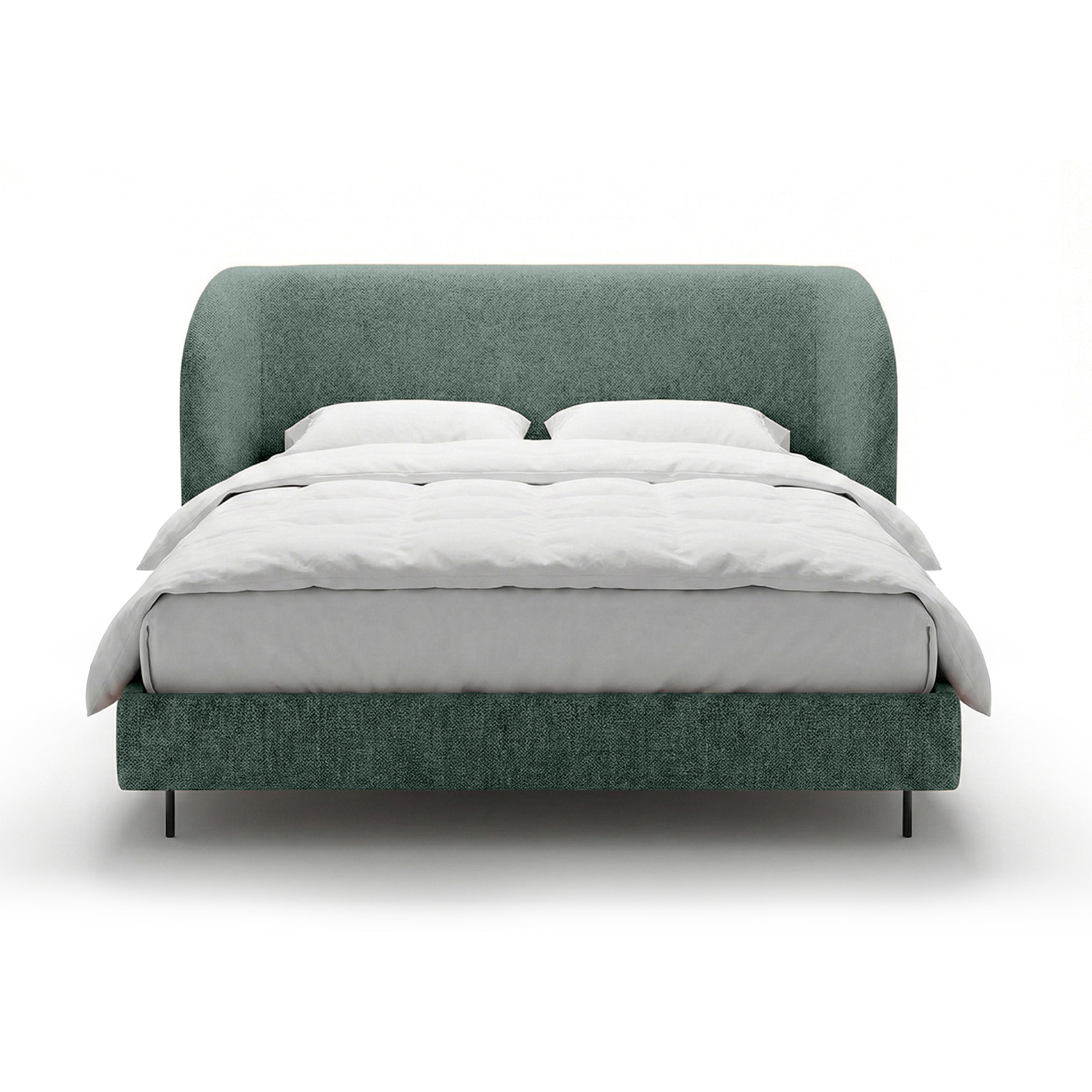 Upholstered bed with a smooth headboard in a minimalist style | Dorida