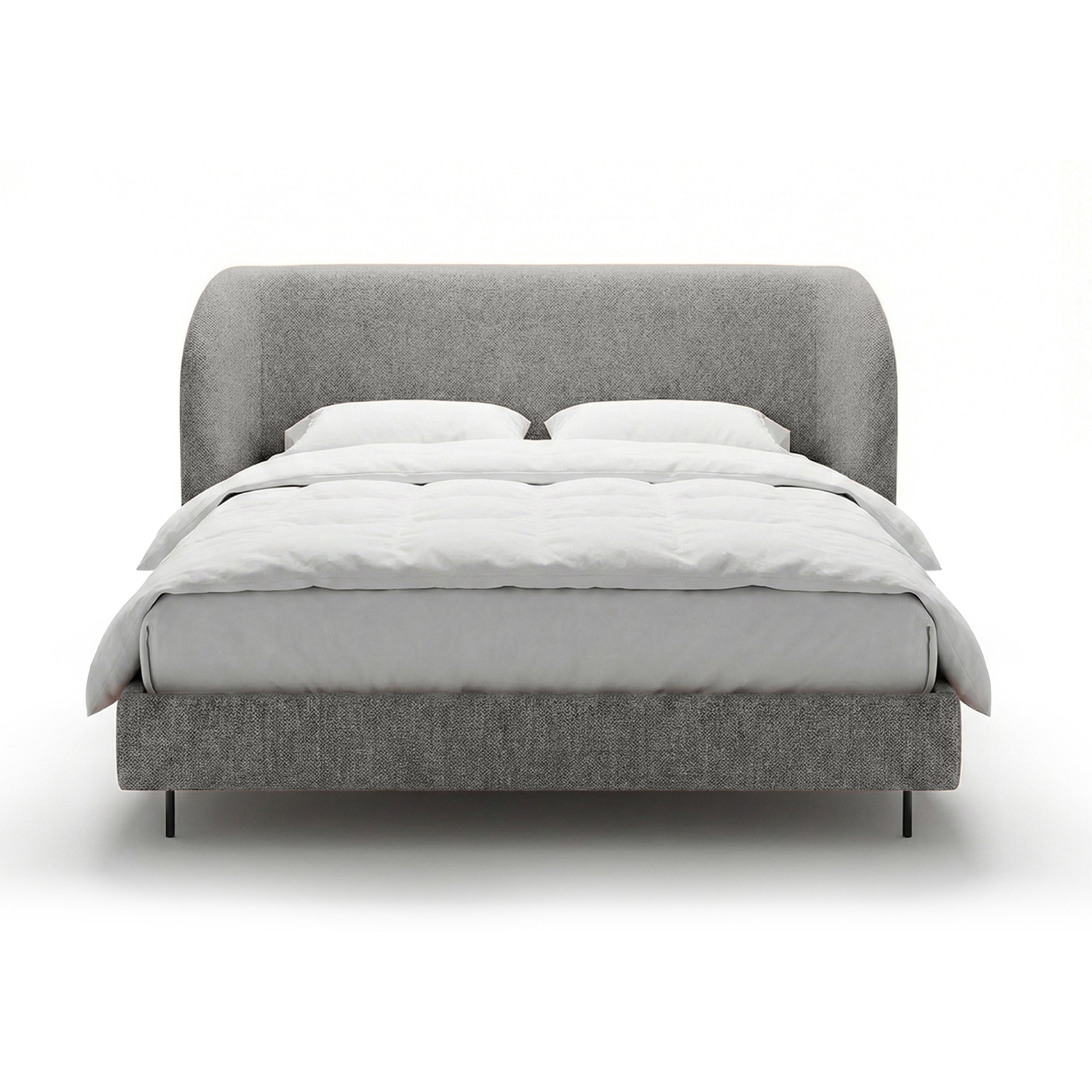 Upholstered bed with a smooth headboard in a minimalist style | Dorida