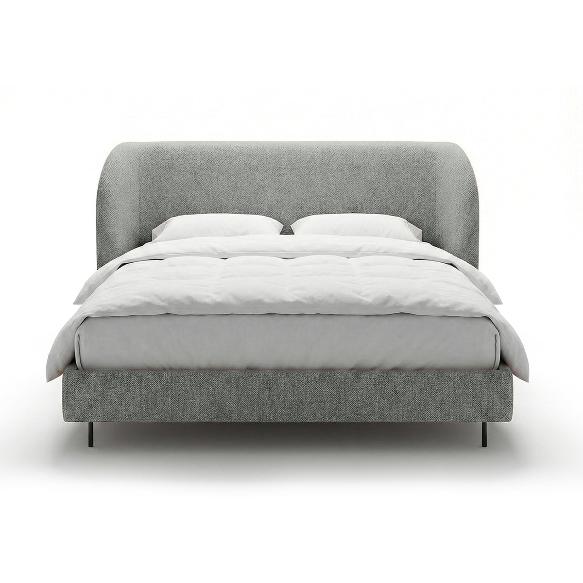 Upholstered bed with a smooth headboard in a minimalist style | Dorida