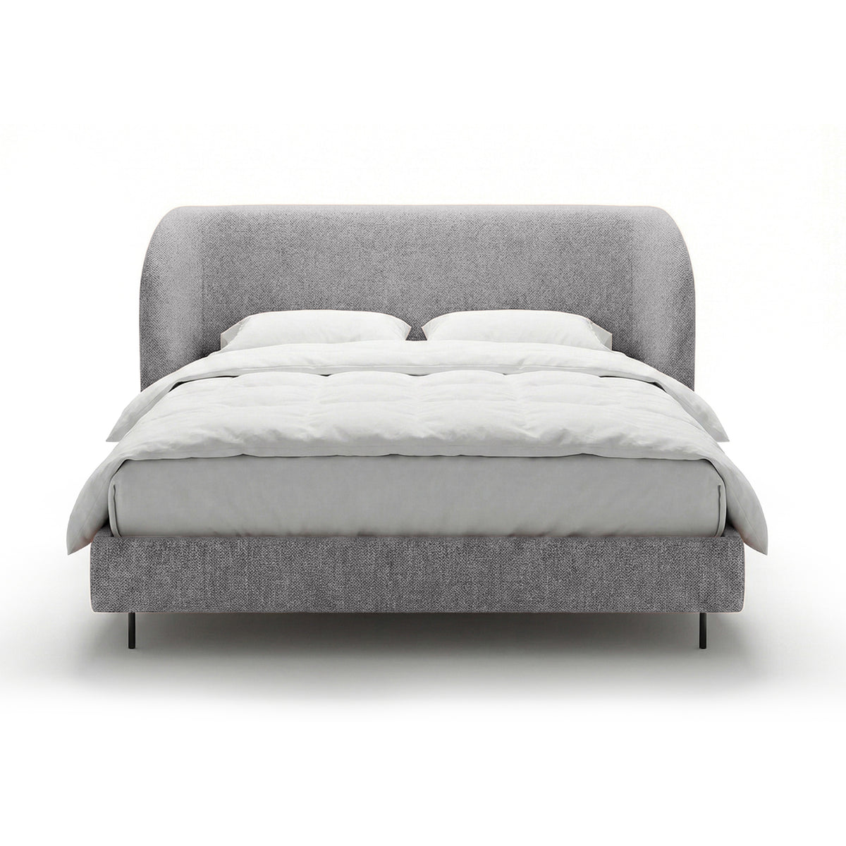 Upholstered bed with a smooth headboard in a minimalist style | Dorida
