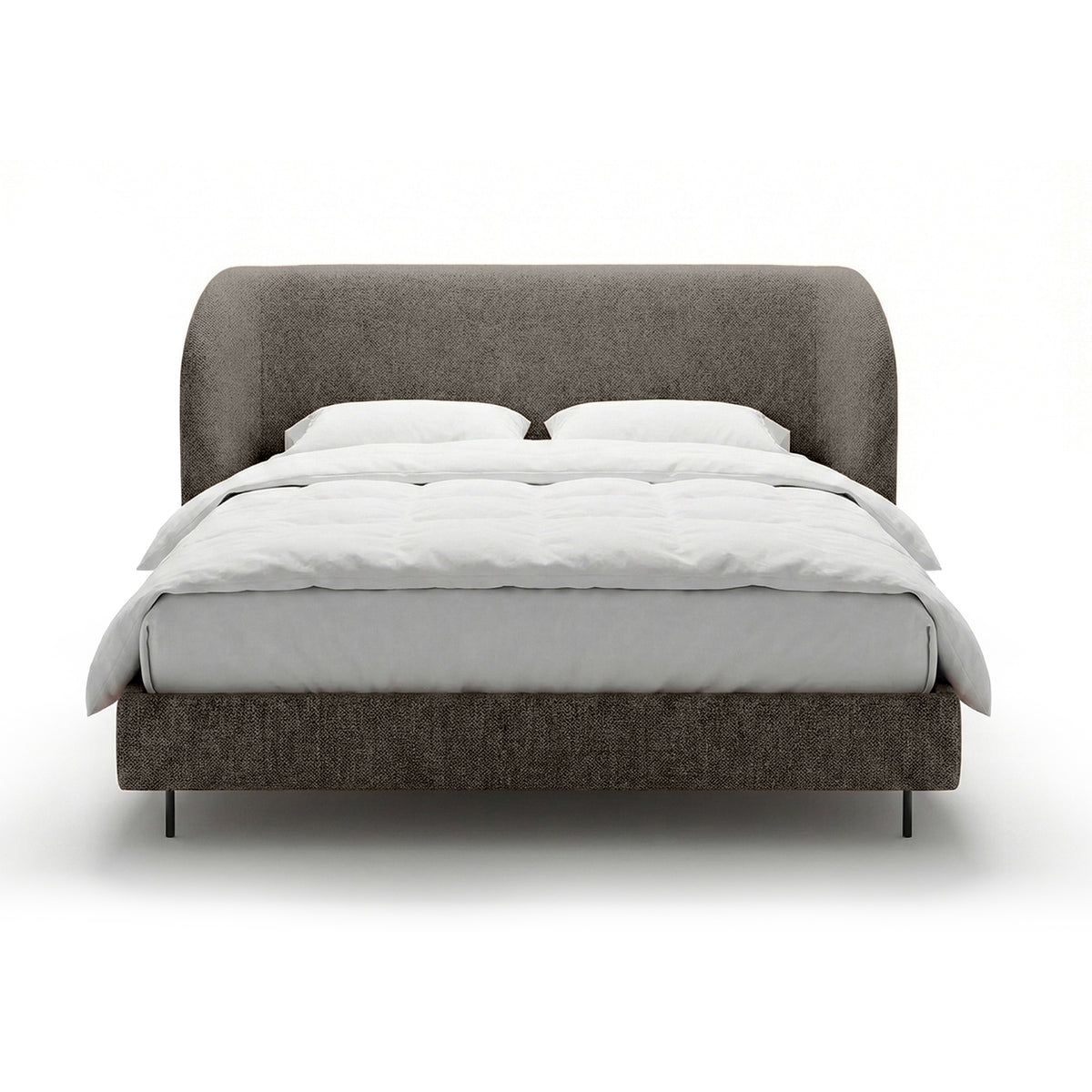 Upholstered bed with a smooth headboard in a minimalist style | Dorida