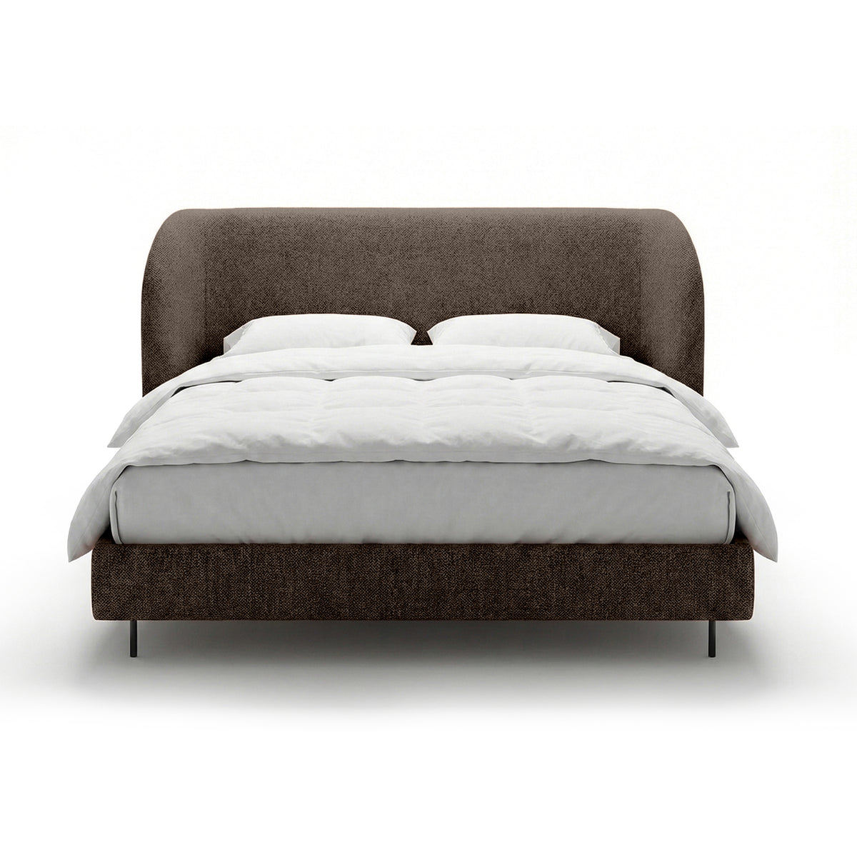 Upholstered bed with a smooth headboard in a minimalist style | Dorida
