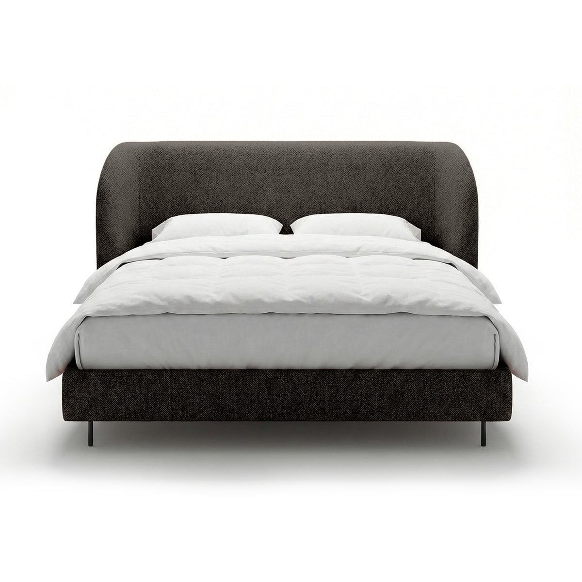 Upholstered bed with a smooth headboard in a minimalist style | Dorida