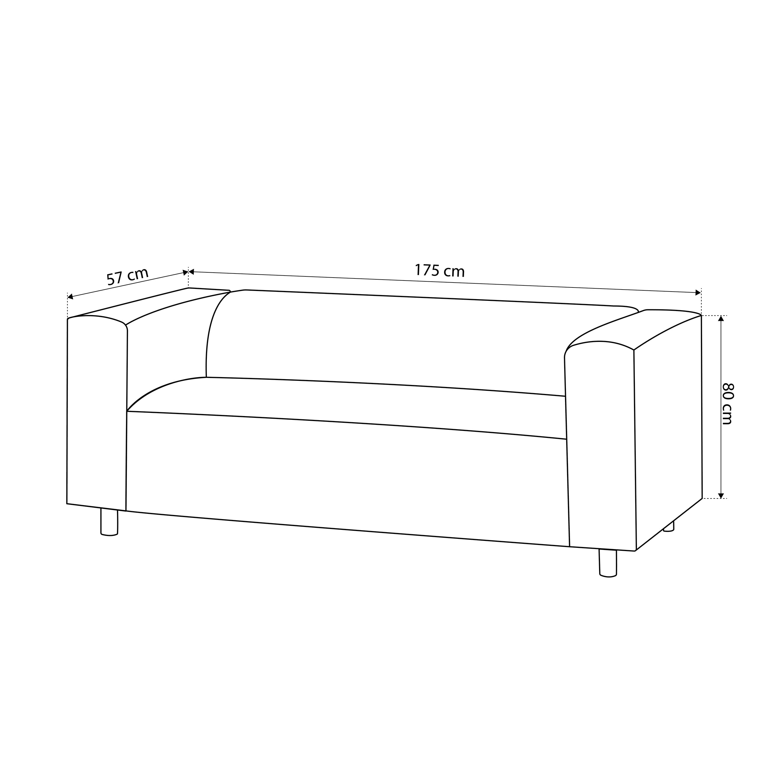 3-seater sofa 175 cm | July