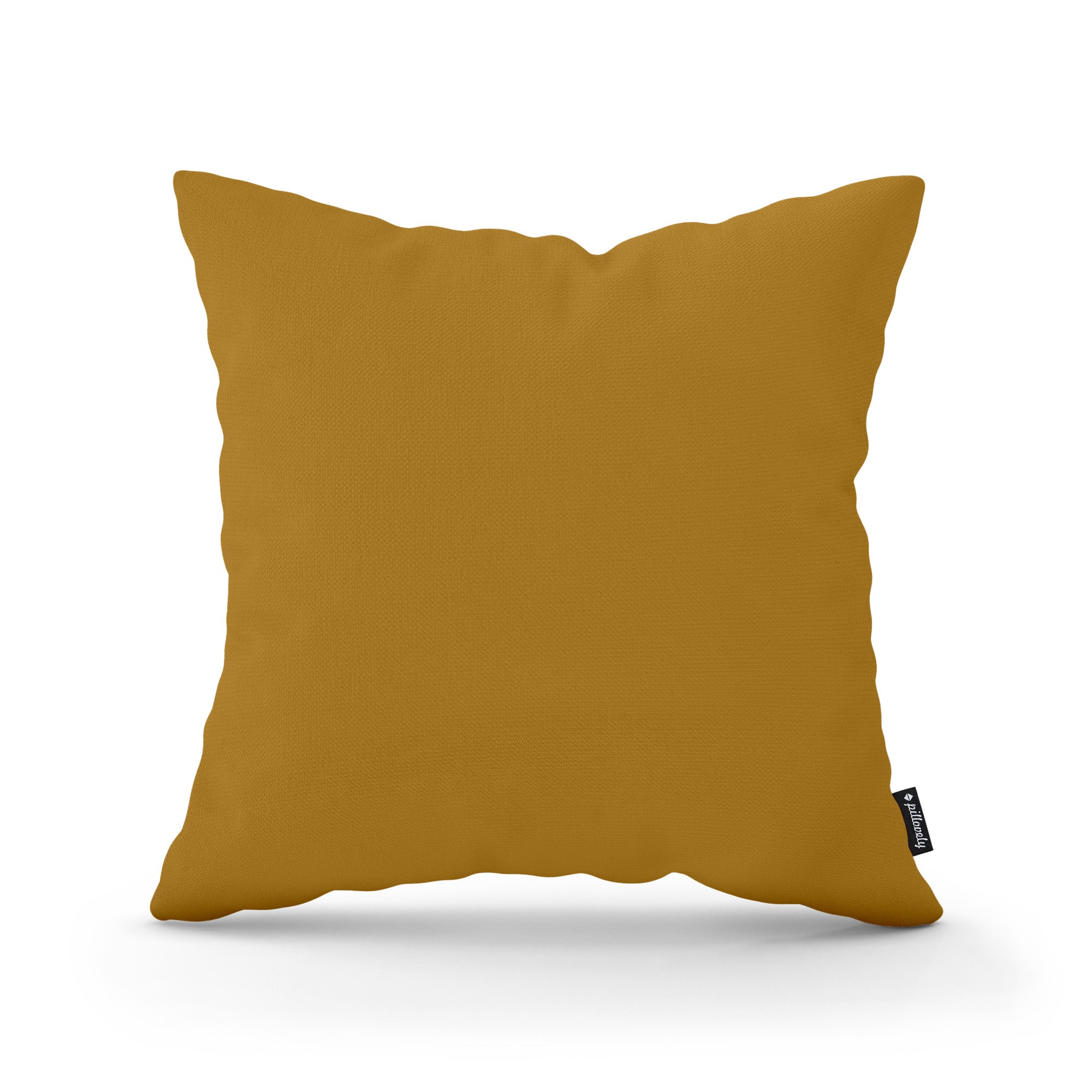 Poduszka dekoracyjna 45×45 cm w stylu minimalistycznym | Gładka Złoty Bursztyn (KRONOS 01)