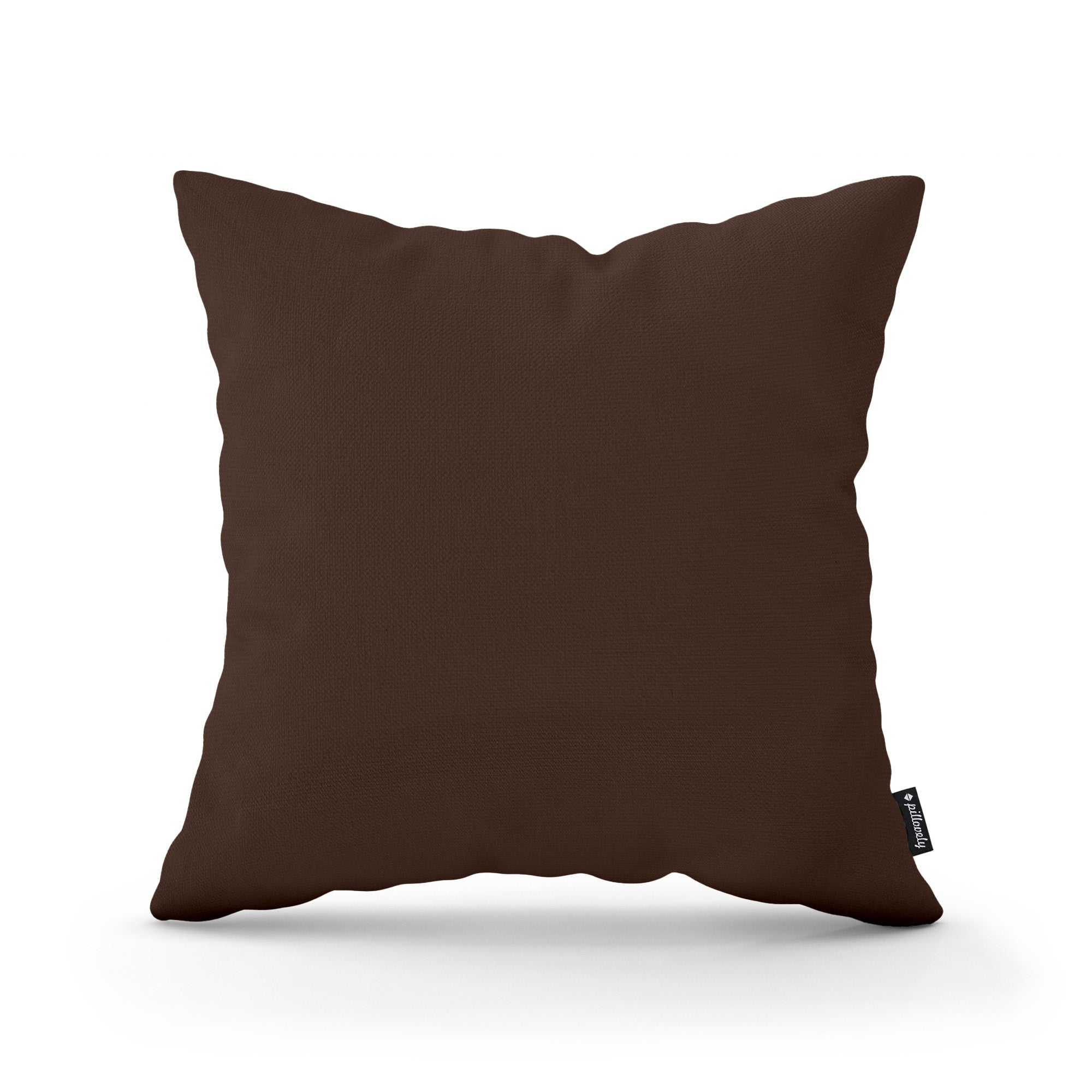 Poduszka dekoracyjna 45×45 cm w stylu minimalistycznym | Gładka Brąz Hebanowy (KRONOS 06)