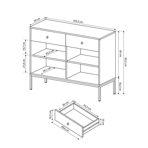 Komoda 104x84 w stylu vintage | Kviat