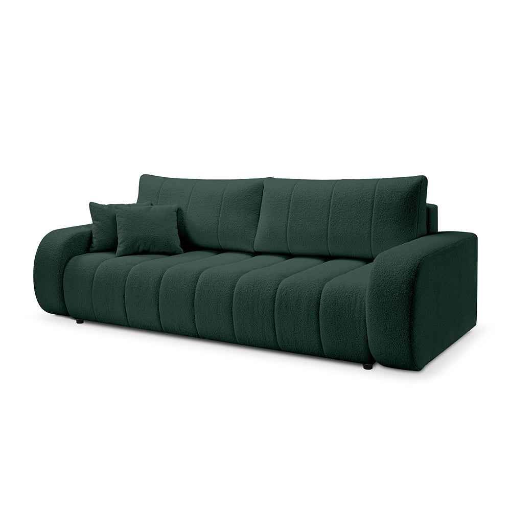Sofa 3-osobowa z funkcją spania 144x200 w stylu skandynawskim | BALOA Leśna Oliwka (LAMBI 15)