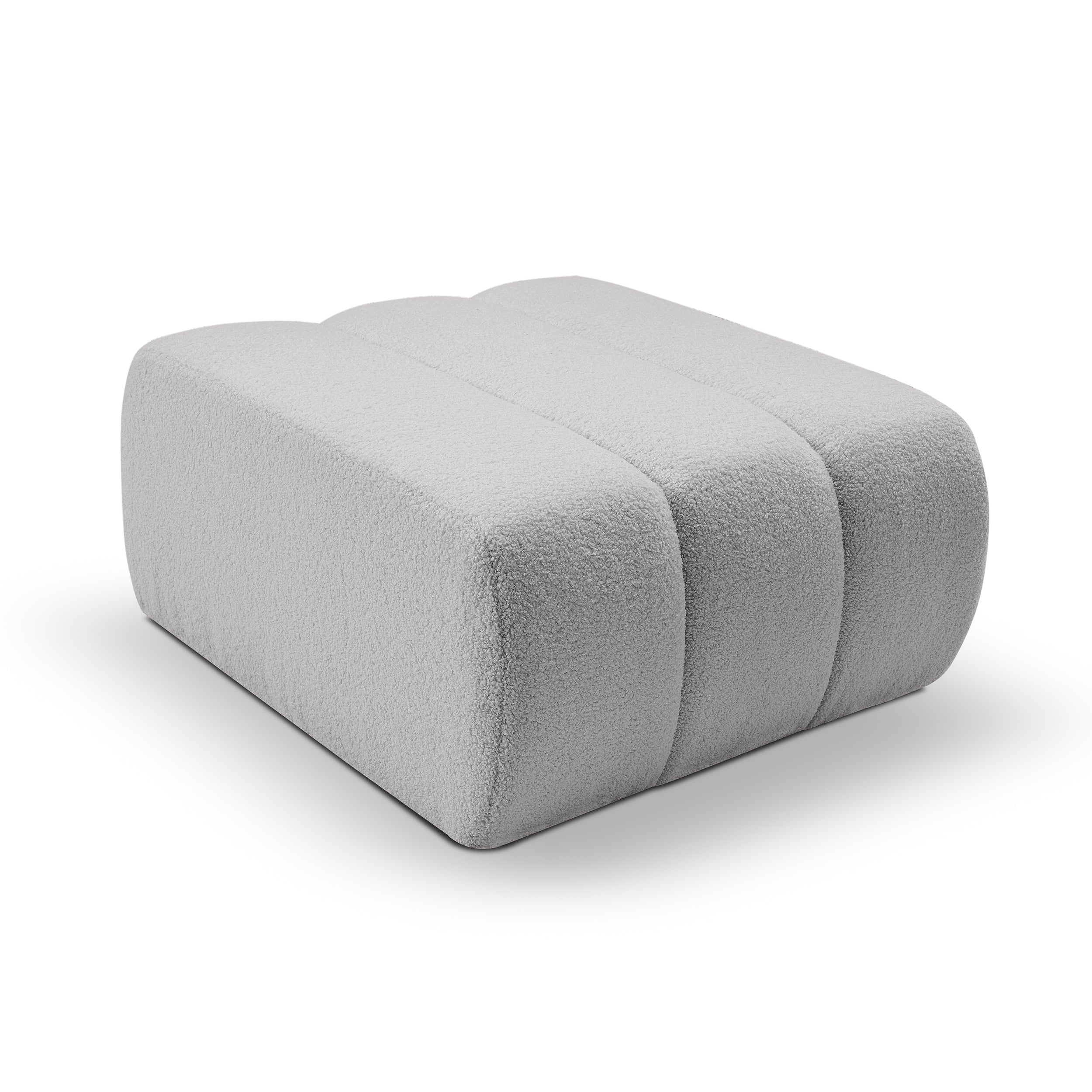 Pufa wypoczynkowa 82x41 cm w stylu organic modern | BALOA Mglisty Kamień (LAMBI 09)