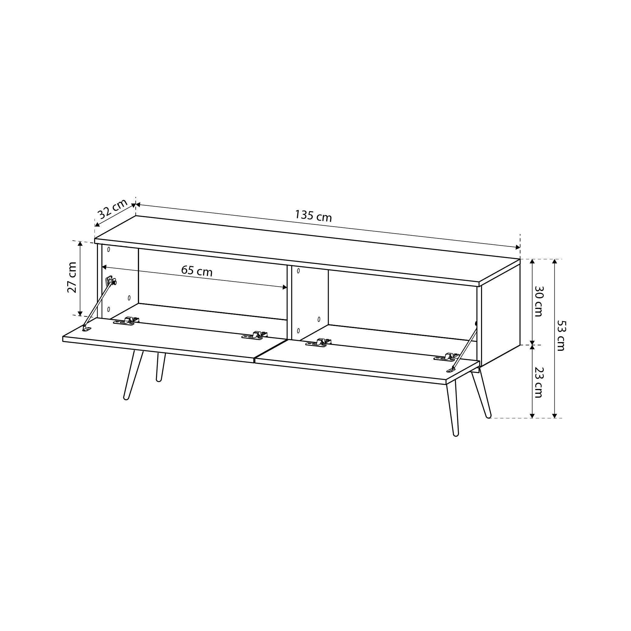 TV cabinet 135x30 in modern style | Meva