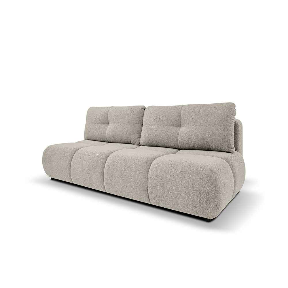 Sofa 3-osobowa z funkcją spania 142x200 w stylu miękkiego minimalizmu| Milorya Beż Chłodny (NOW OR NEVER 06)