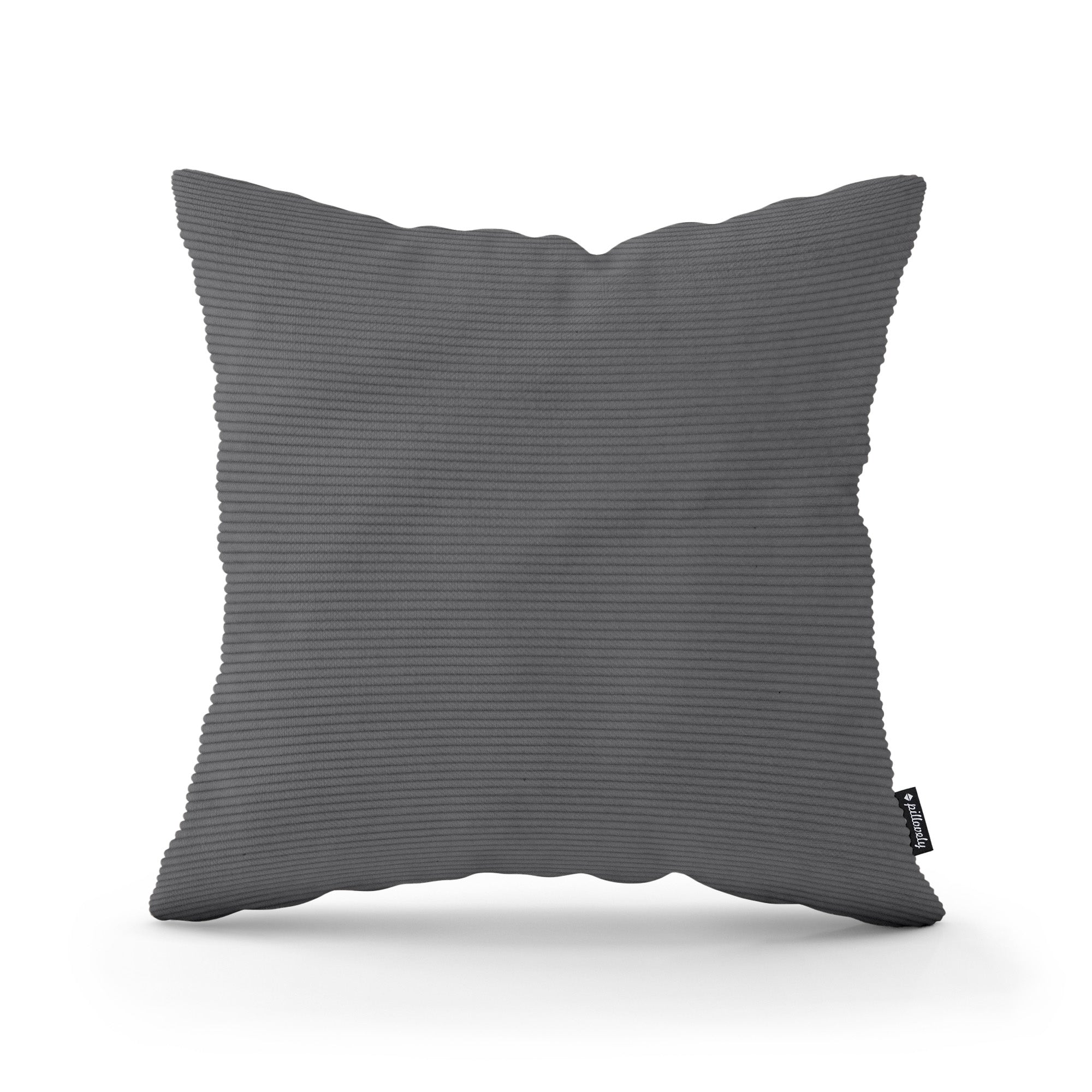 Poduszka dekoracyjna 45×45 cm w stylu scandi i boho | Sztruks Ciemny Antracyt (ONTARIO 16)