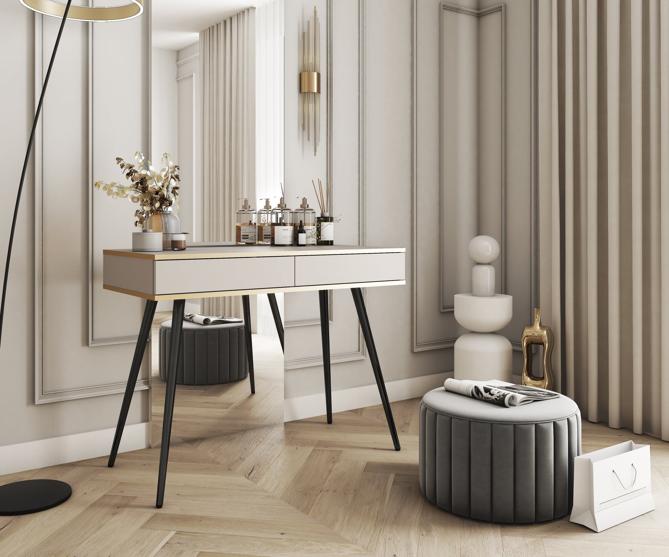 Toaletka 102x80 cm w stylu modern classic | Meva