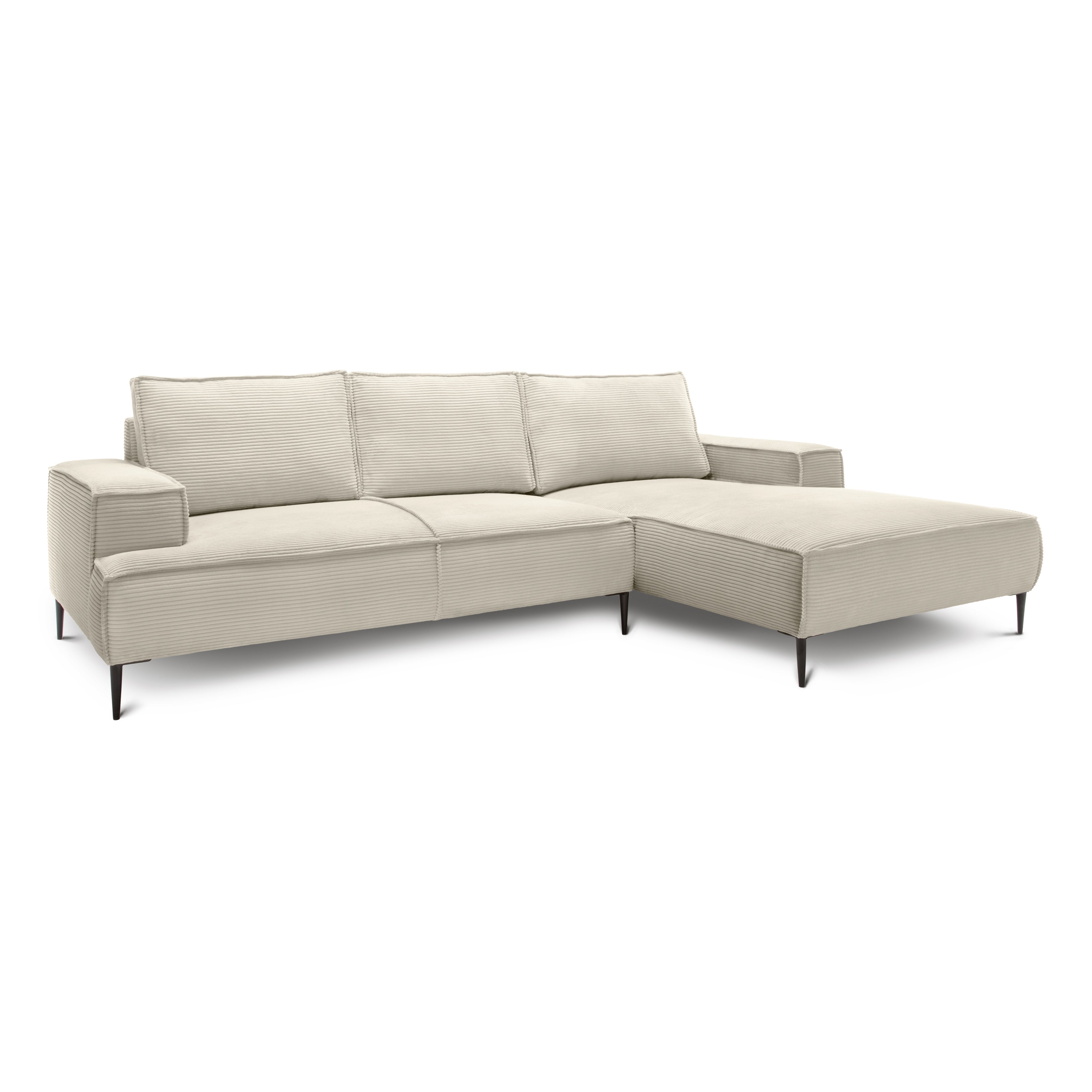 Narożnik 3-osobowy 275 cm w stylu modern classic | May Kość Słoniowa (POSO 105) Prawostronny