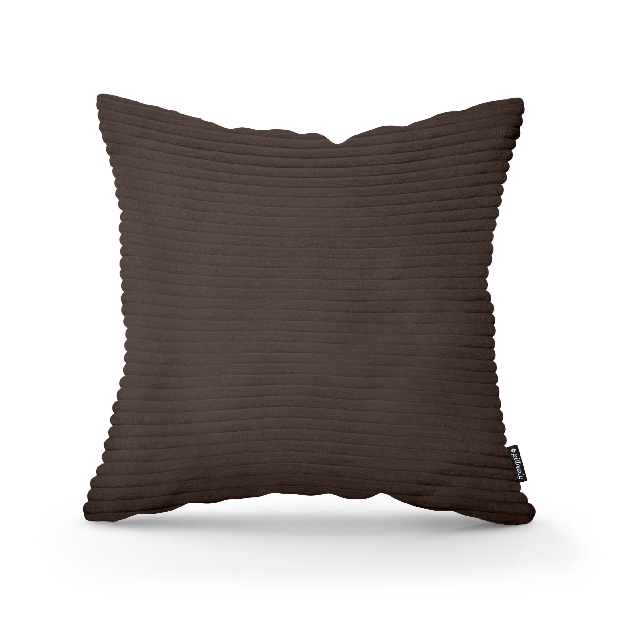 Poduszka dekoracyjna 45×45 cm w stylu scandi i boho | Szeroki Sztruks Ciemny Orzech (POSO 06)