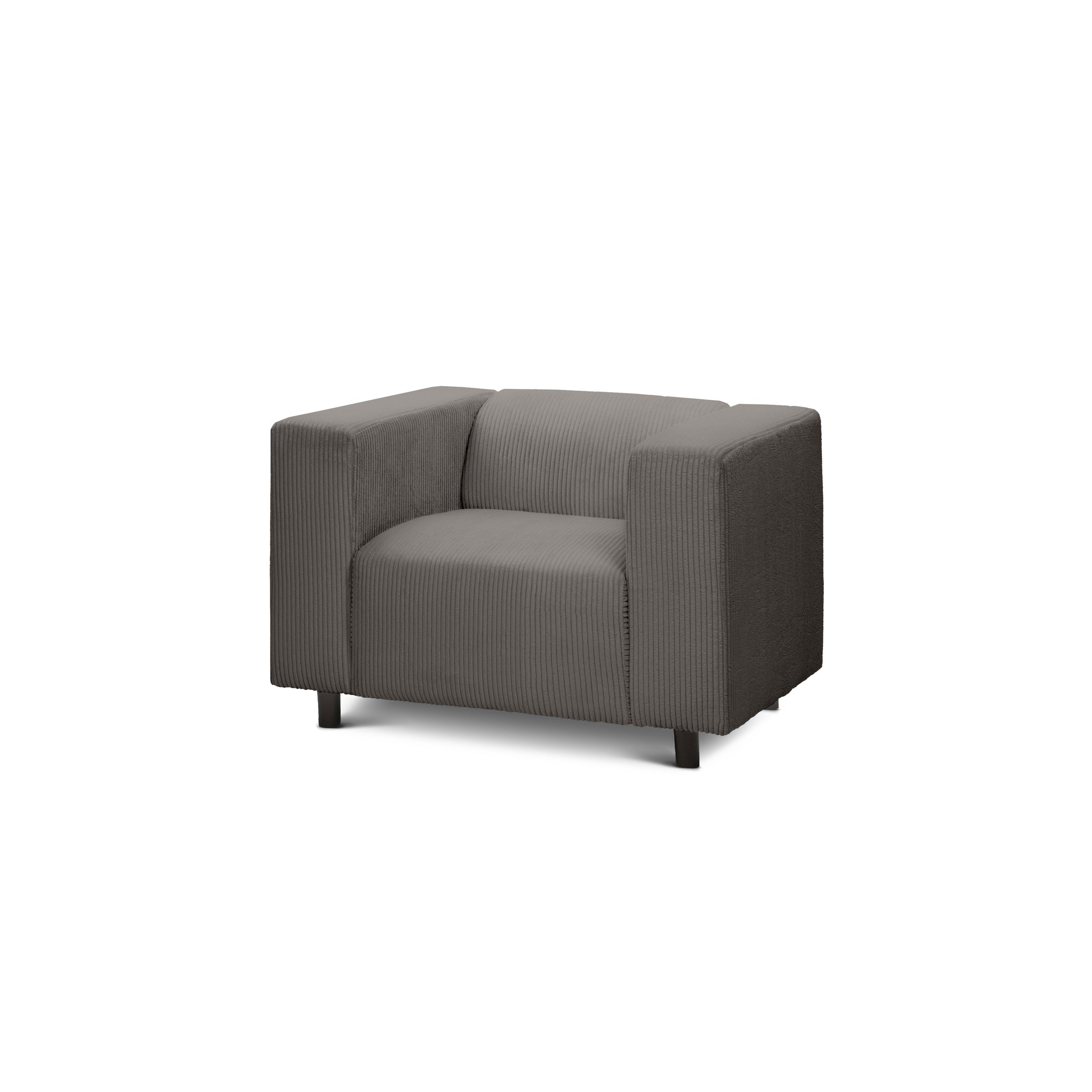 Fotel 95 cm do relaksu w stylu skandynawskim | July Brązowy Grafit (POSO 120)