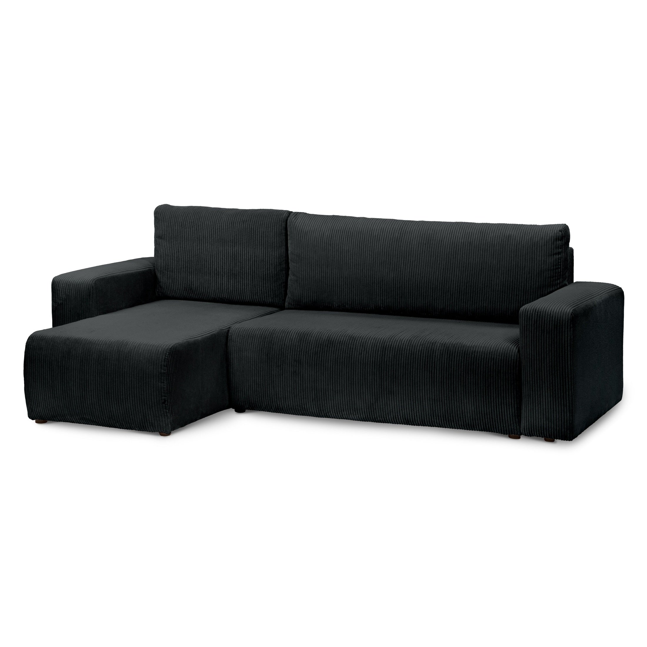 Narożnik uniwersalny z funkcją spania 3-osobowy 200x142–154 w stylu loft | Kingi Węgiel (POSO 135) Uniwersalny