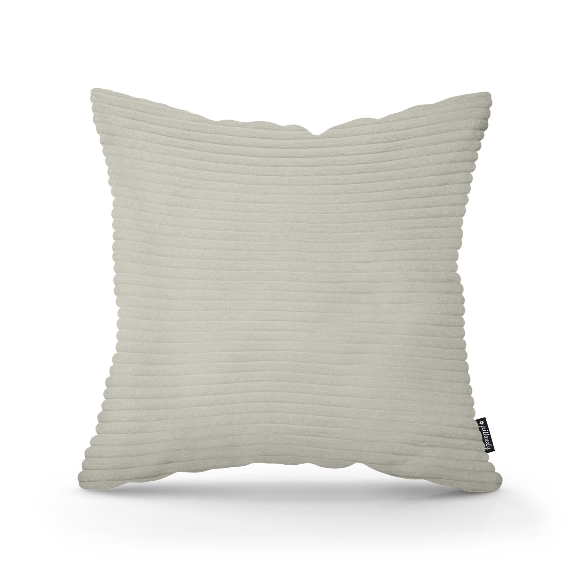 Poduszka dekoracyjna 45×45 cm w stylu scandi i boho | Szeroki Sztruks Szary Len (POSO 140)