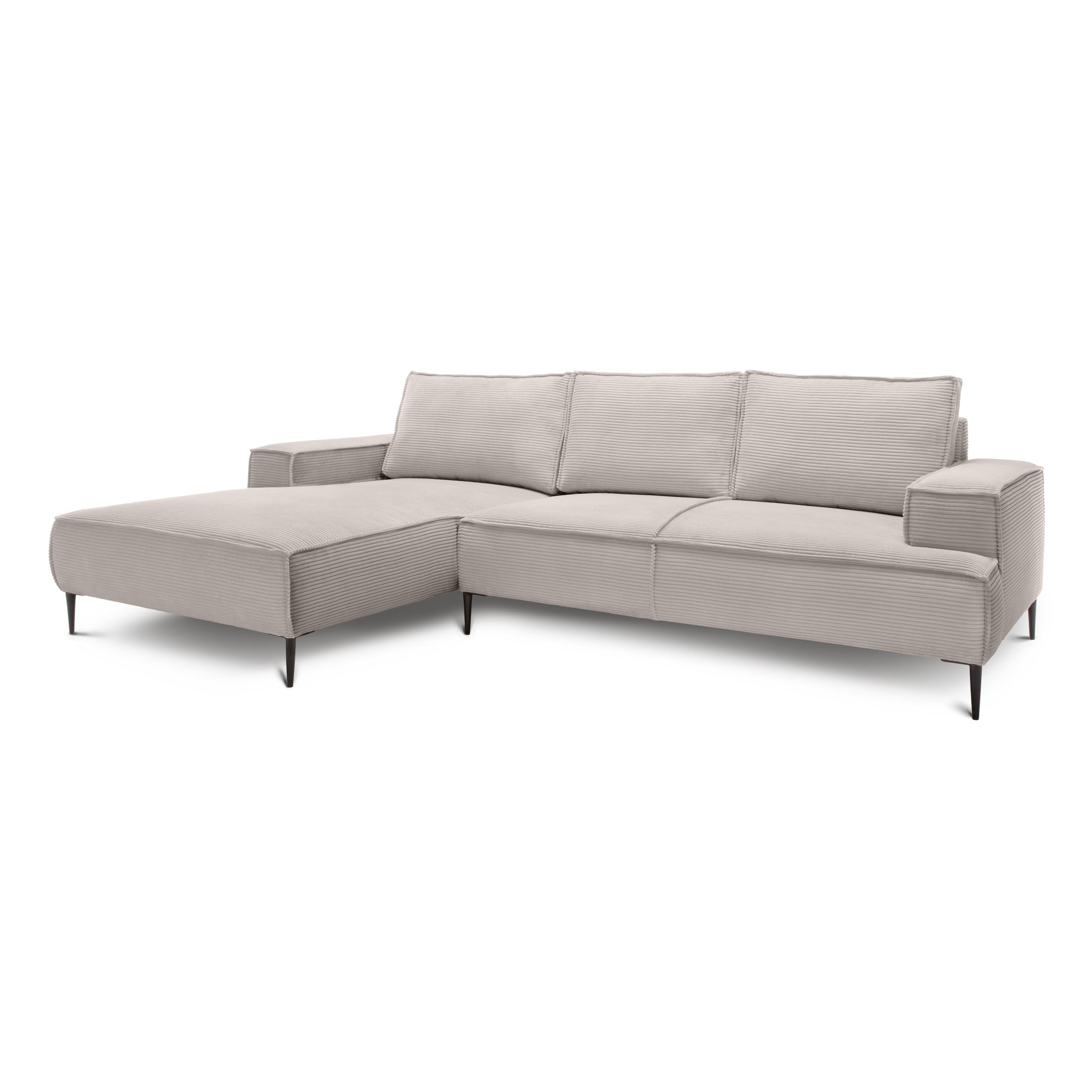 Narożnik 3-osobowy 275 cm w stylu modern classic | May Piaskowy Kamień (POSO 02) Lewostronny