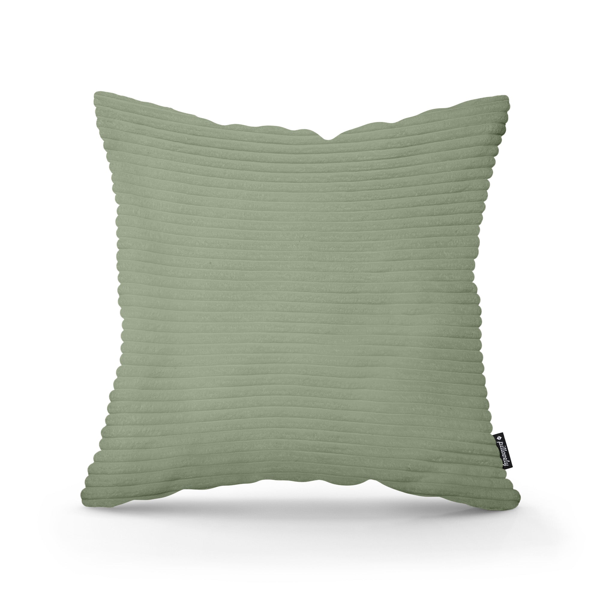 Poduszka dekoracyjna 45×45 cm w stylu scandi i boho | Szeroki Sztruks Szarozieleń (POSO 47)