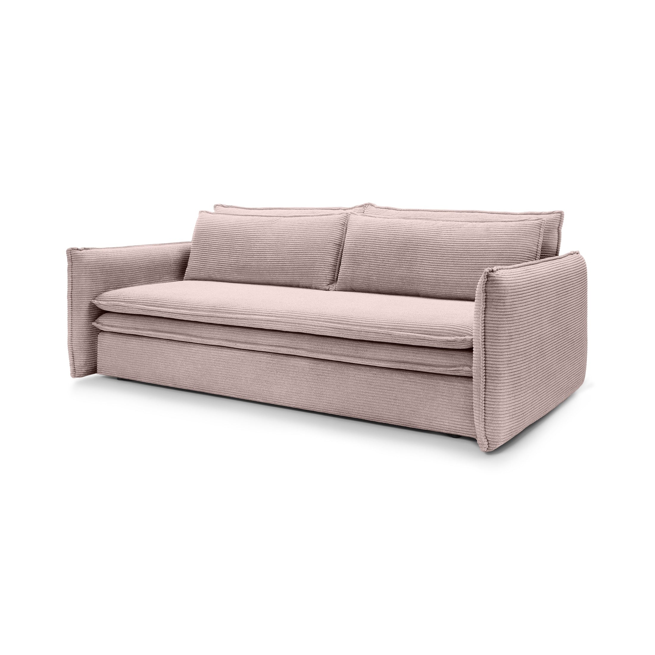 Sofa z spania 140x200 i pojemnikiem | Lily Zgaszony Róż (POSO 52)