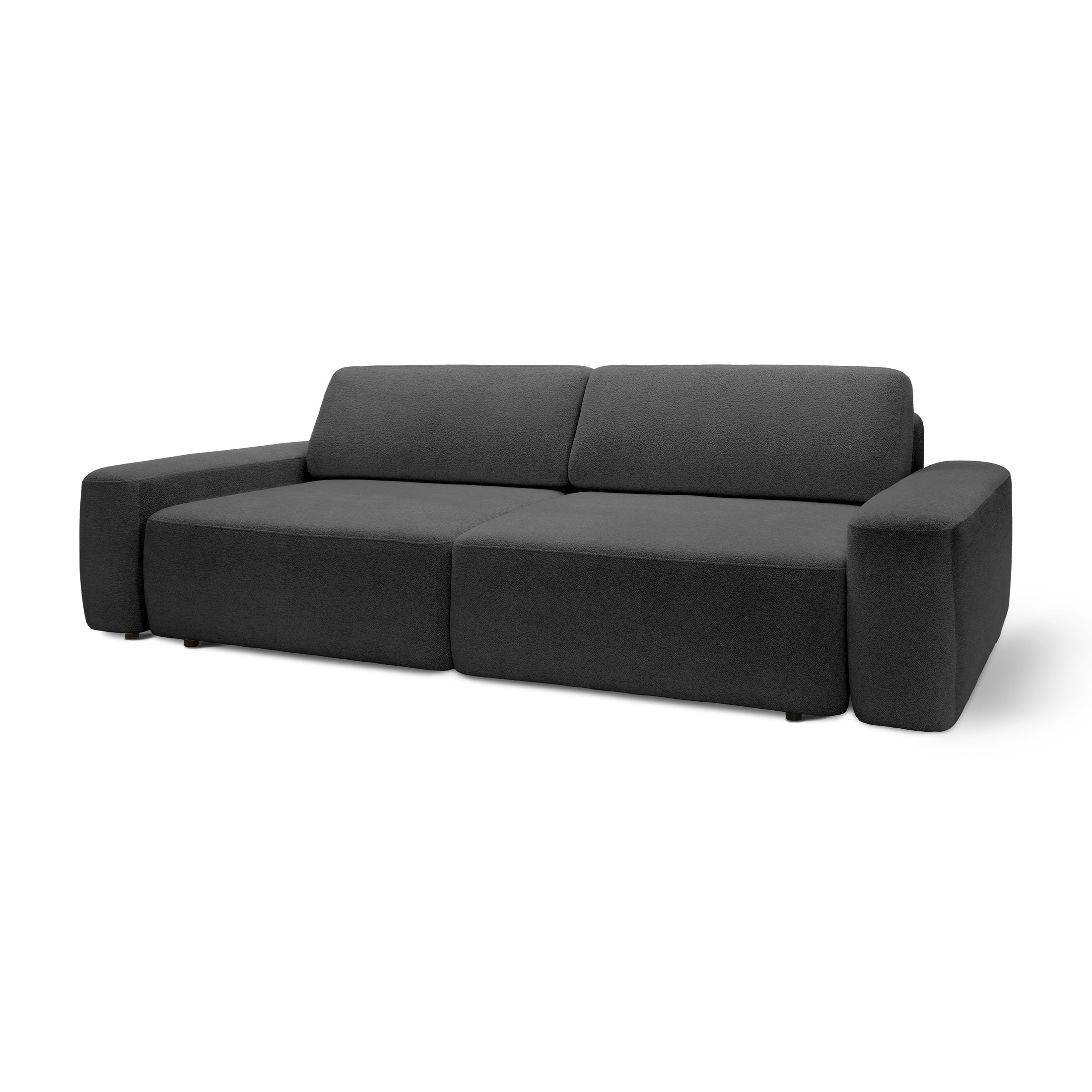 Sofa z funkcją spania 200x136 z pojemnikiem DL| Bamby Popielaty Granit (RAVEN 13)