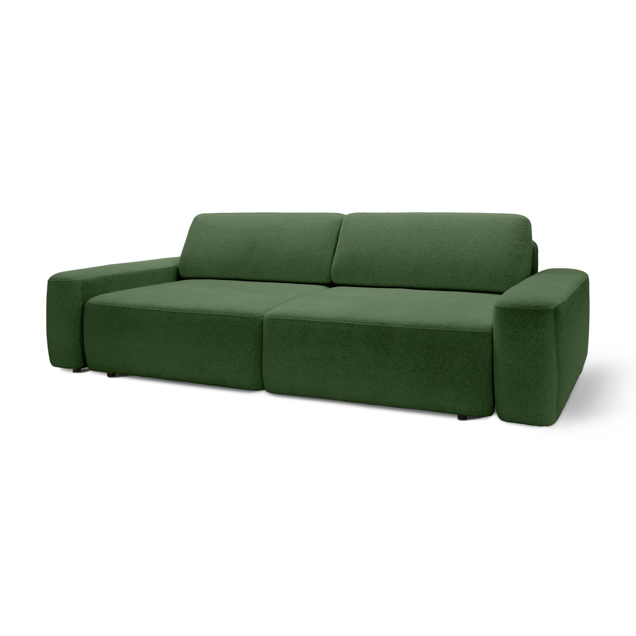Sofa z funkcją spania 200x136 z pojemnikiem DL| Bamby Gaj Oliwny (RAVEN 77)