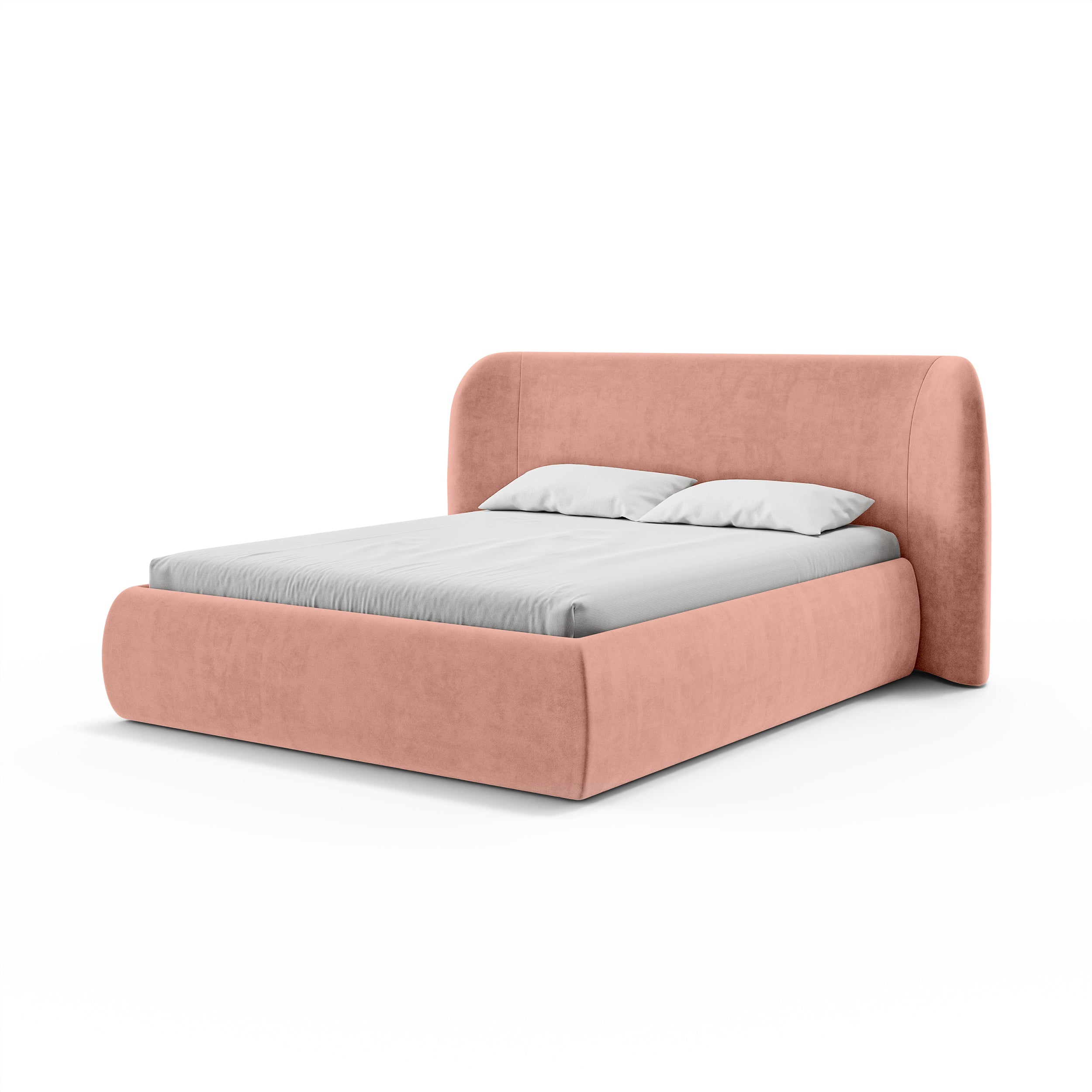Upholstered bed with storage in a modern soft style | Frasspo