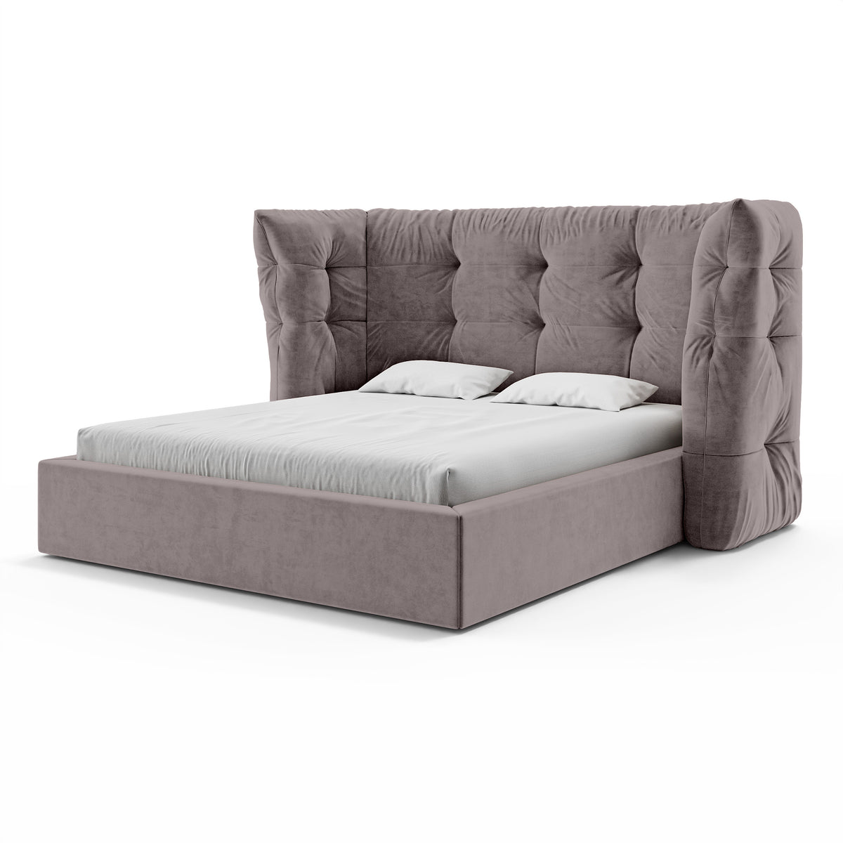 Tufted upholstered bed with storage in a glamour style | Diara